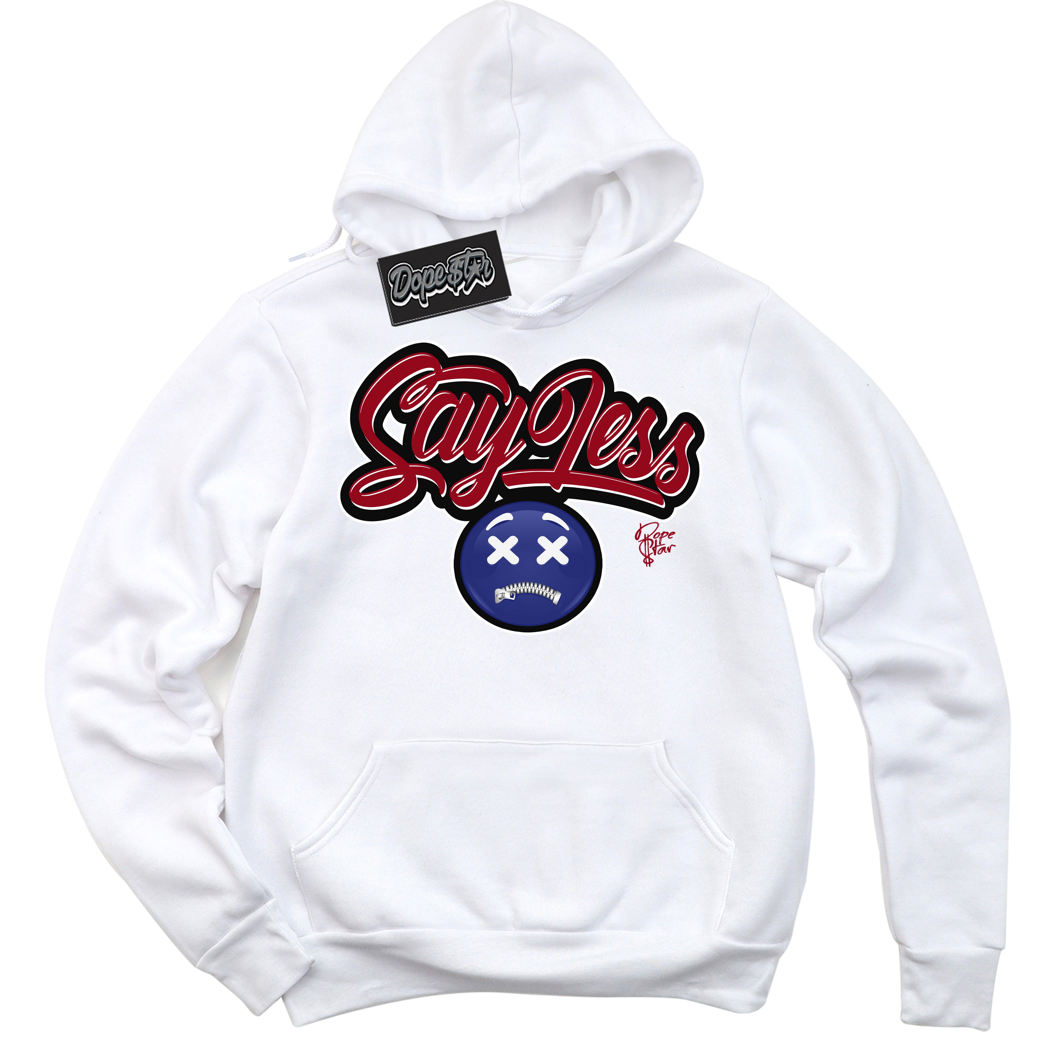 Cool White Hoodie with “ Say Less ” design that Perfectly Matches Playoffs 8s Sneakers.