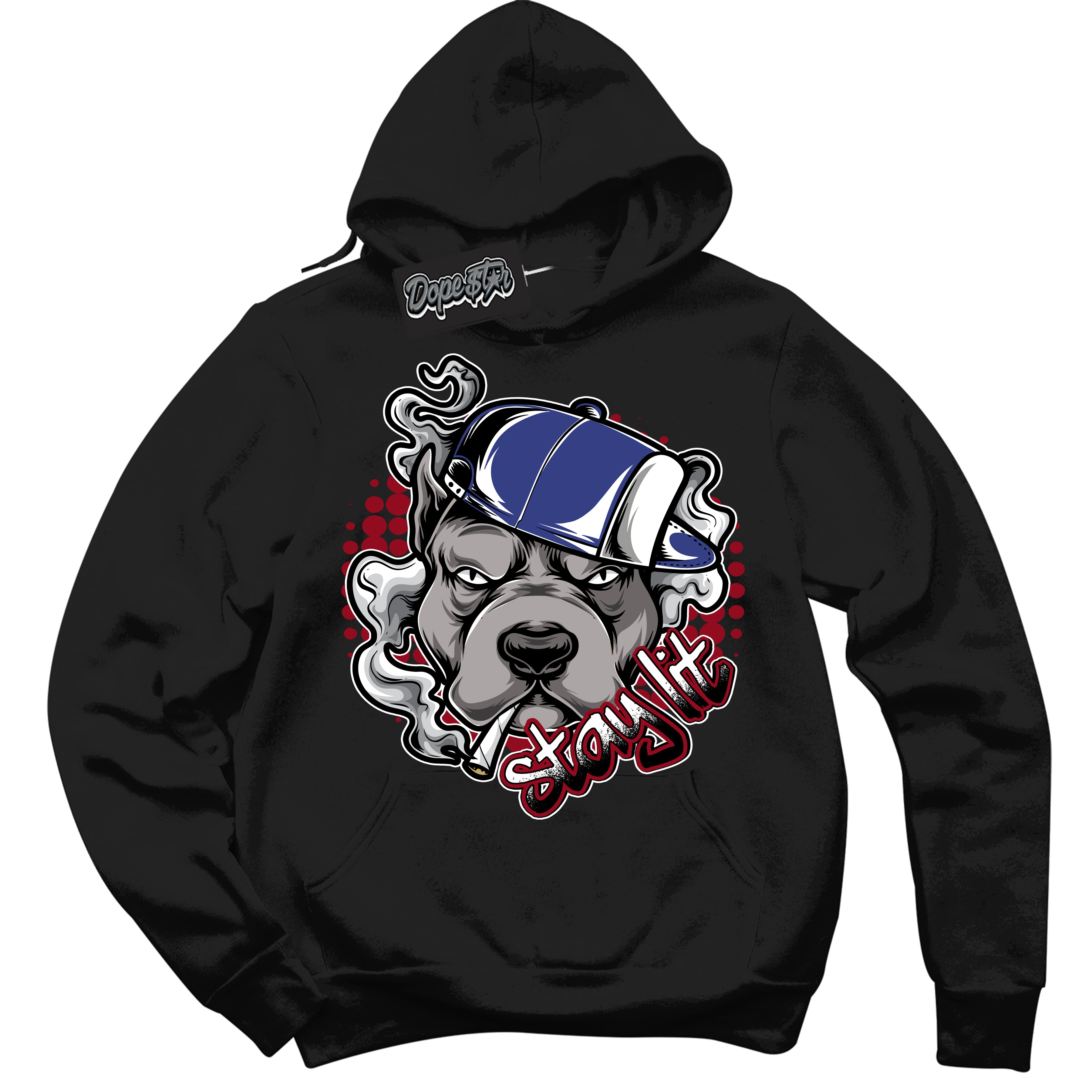 Cool Black Hoodie with “ Stay Lit ” design that Perfectly Matches Playoffs 8s Sneakers.