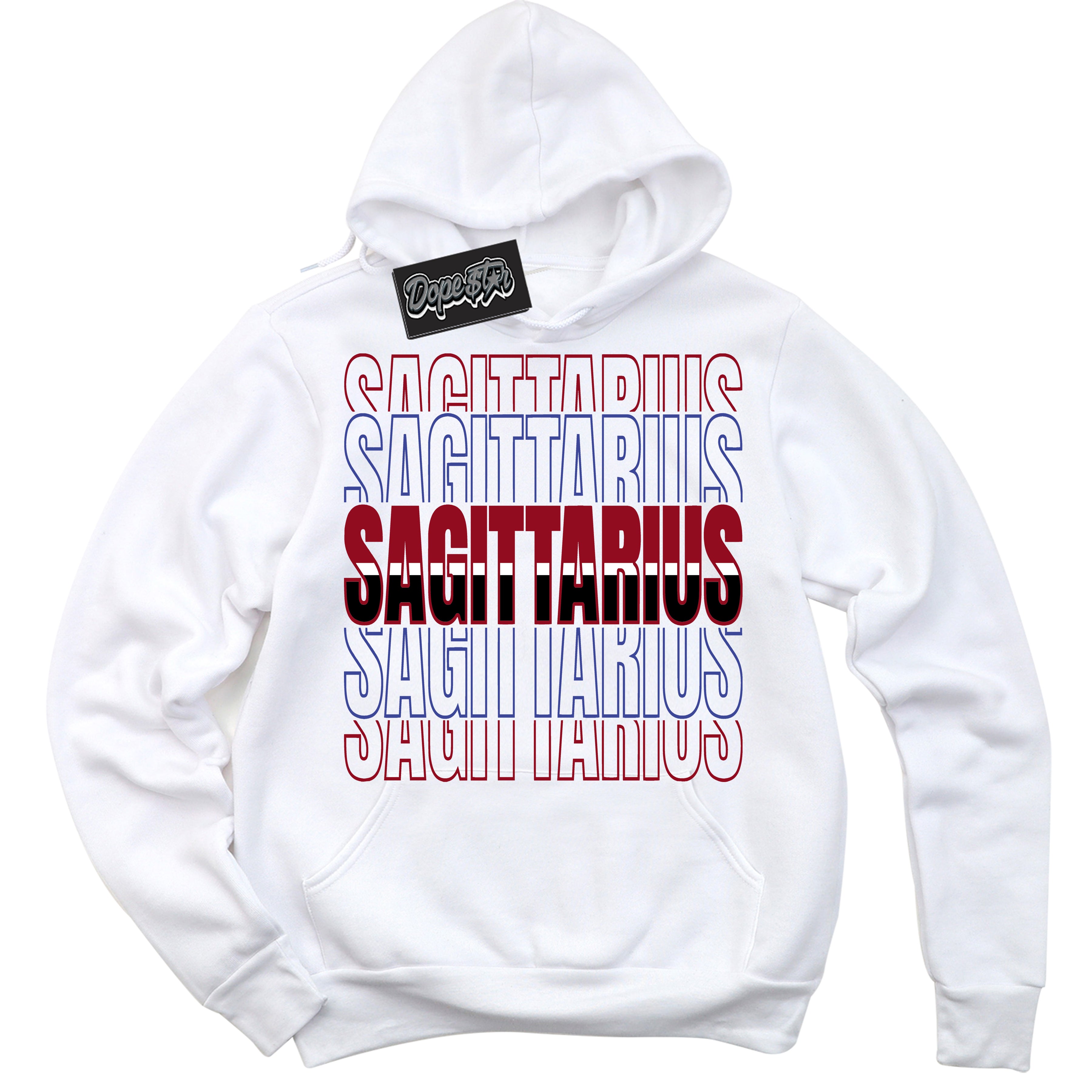 Cool White Hoodie with “ Sagittarius ” design that Perfectly Matches Playoffs 8s Sneakers.