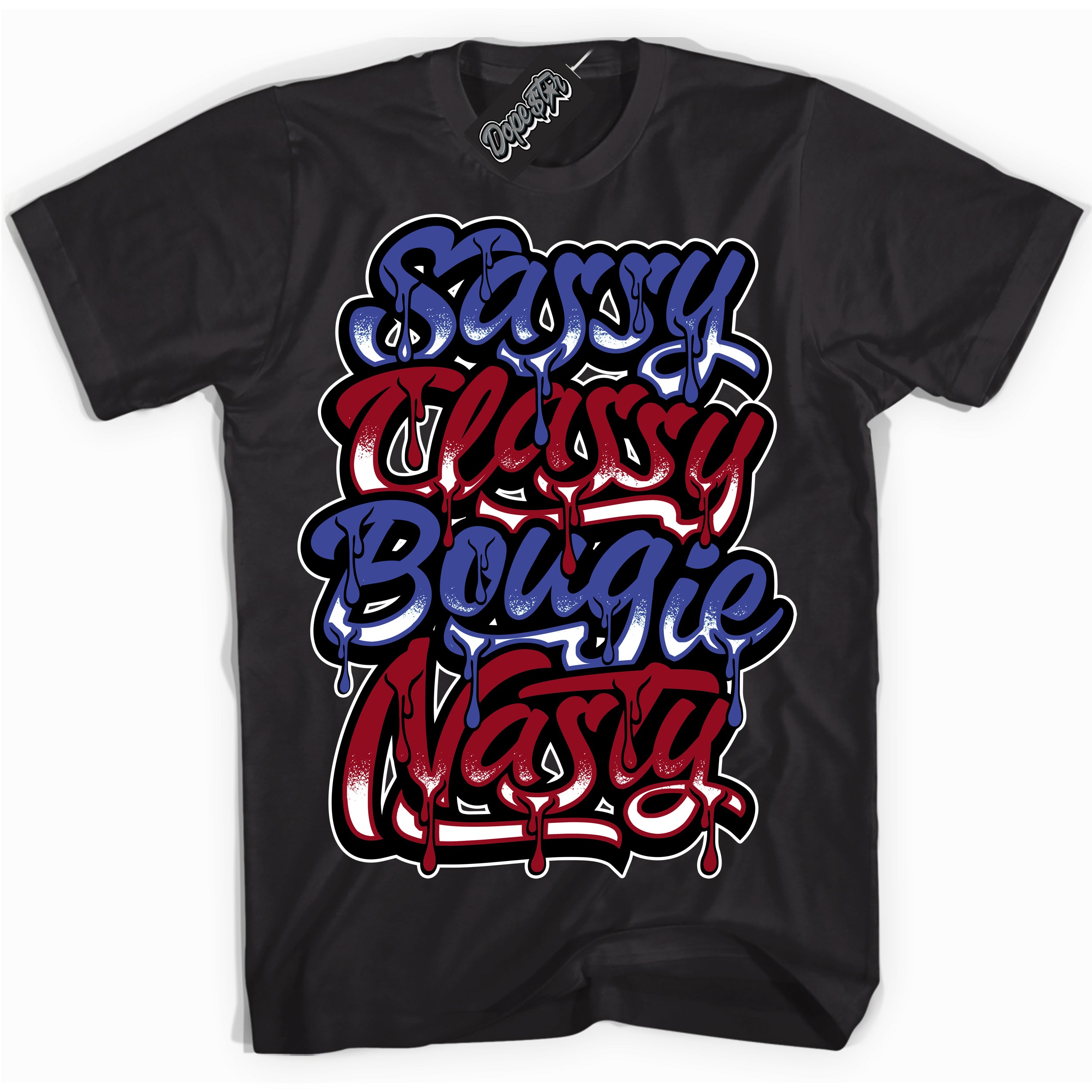 Cool Black Shirt with “ Sassy Classy ” design that perfectly matches Playoffs 8s Sneakers.