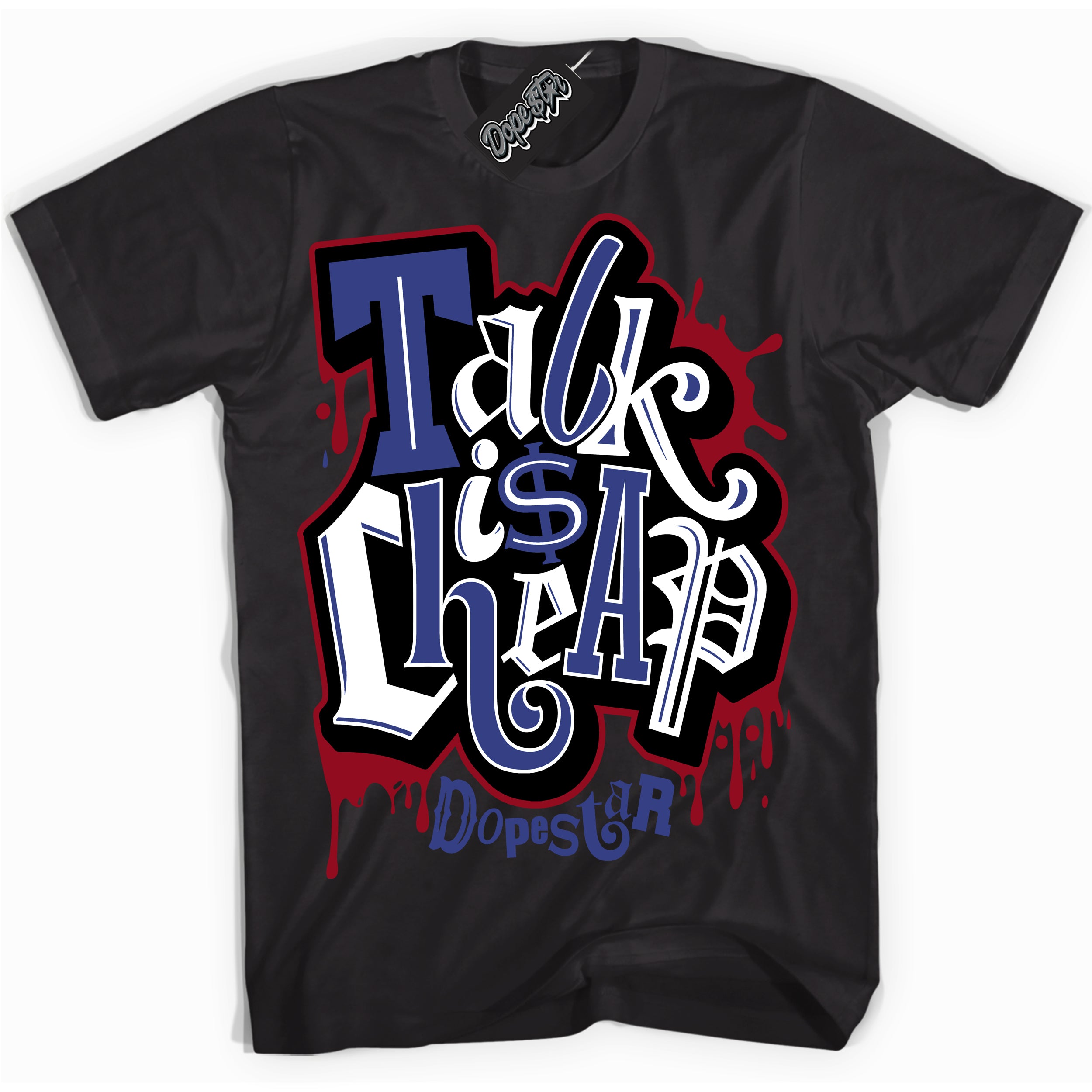 Cool Black Shirt with “ Talk Is Cheap ” design that perfectly matches Playoffs 8s Sneakers.