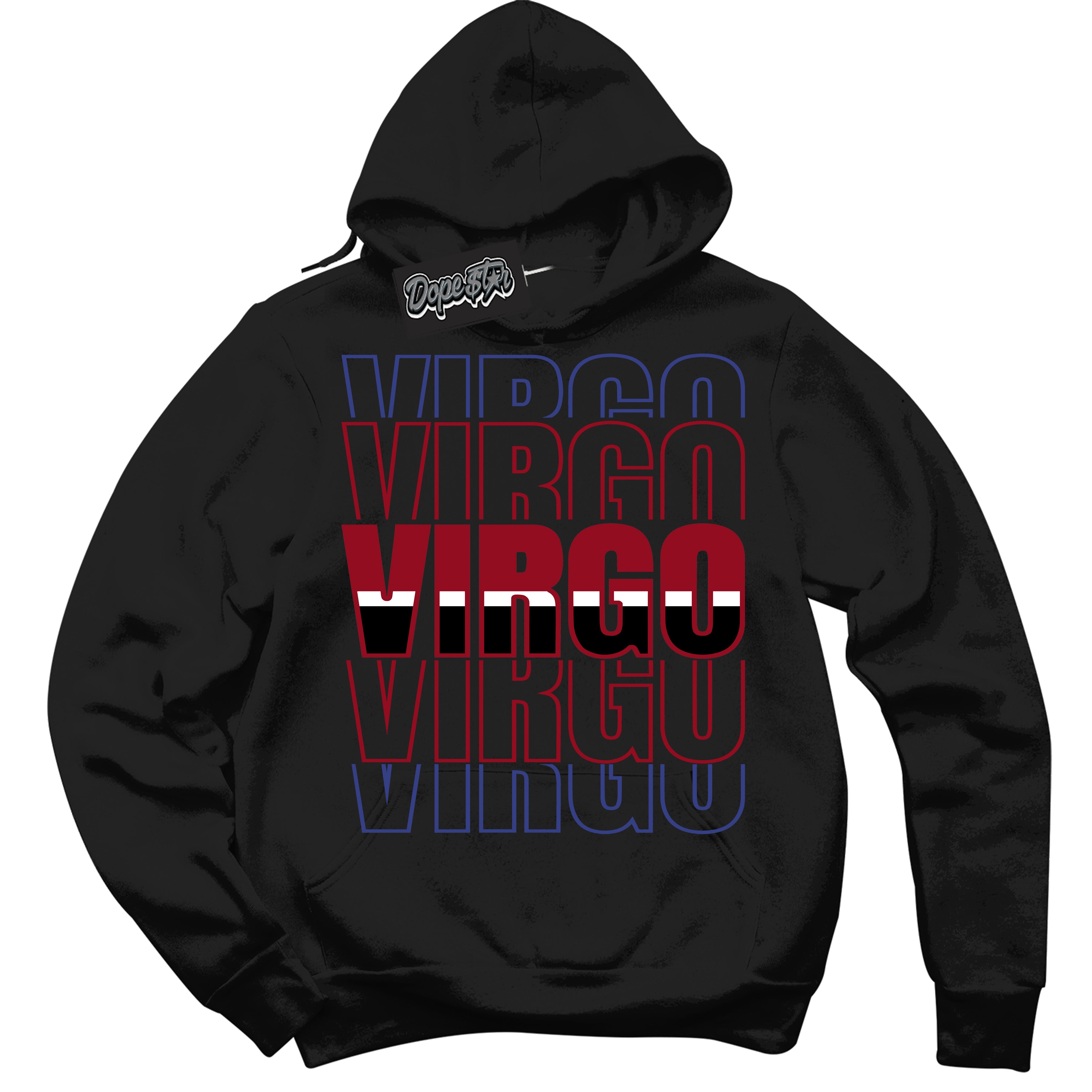 Cool Black Hoodie with “ Virgo ” design that Perfectly Matches Playoffs 8s Sneakers.