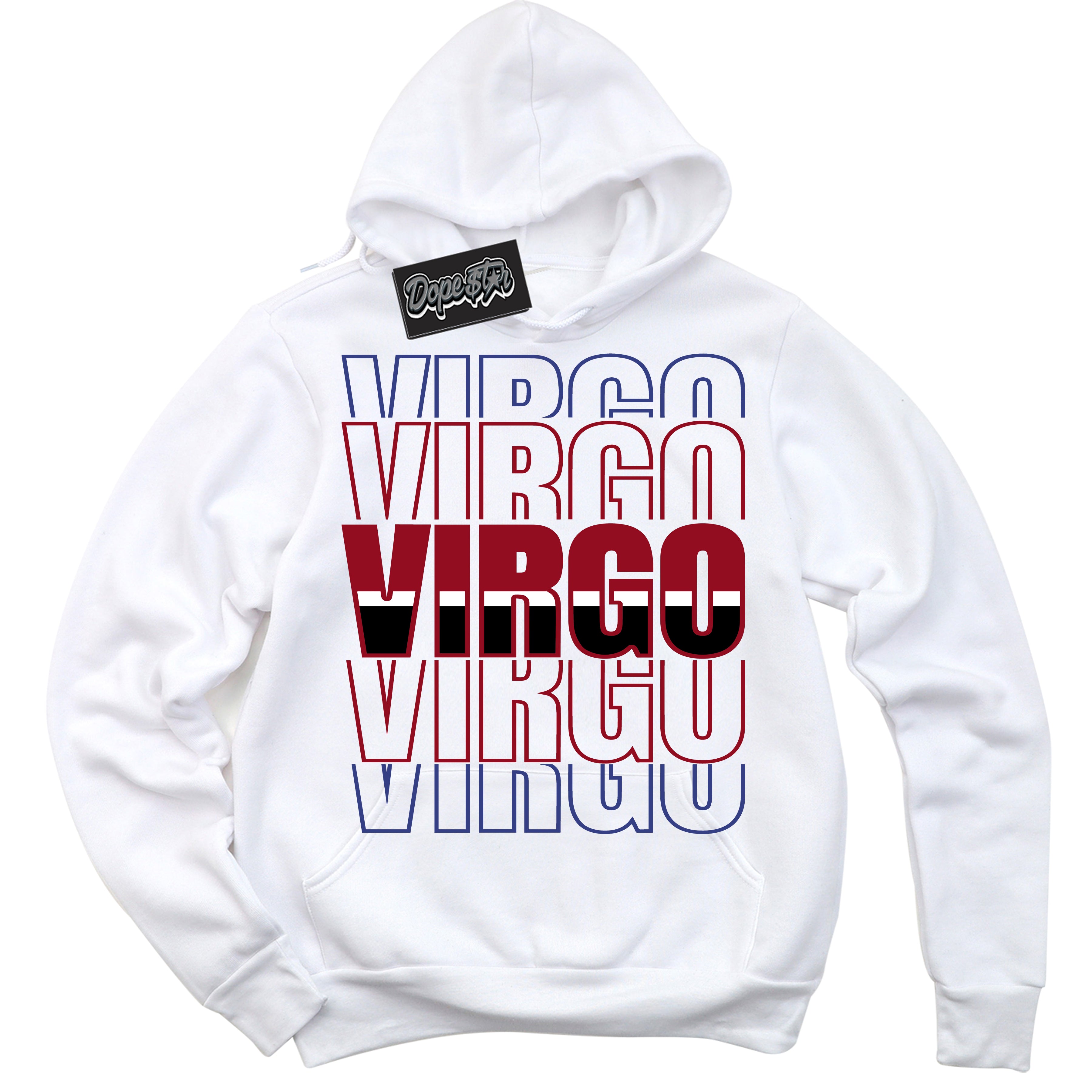 Cool White Hoodie with “ Virgo ” design that Perfectly Matches Playoffs 8s Sneakers.