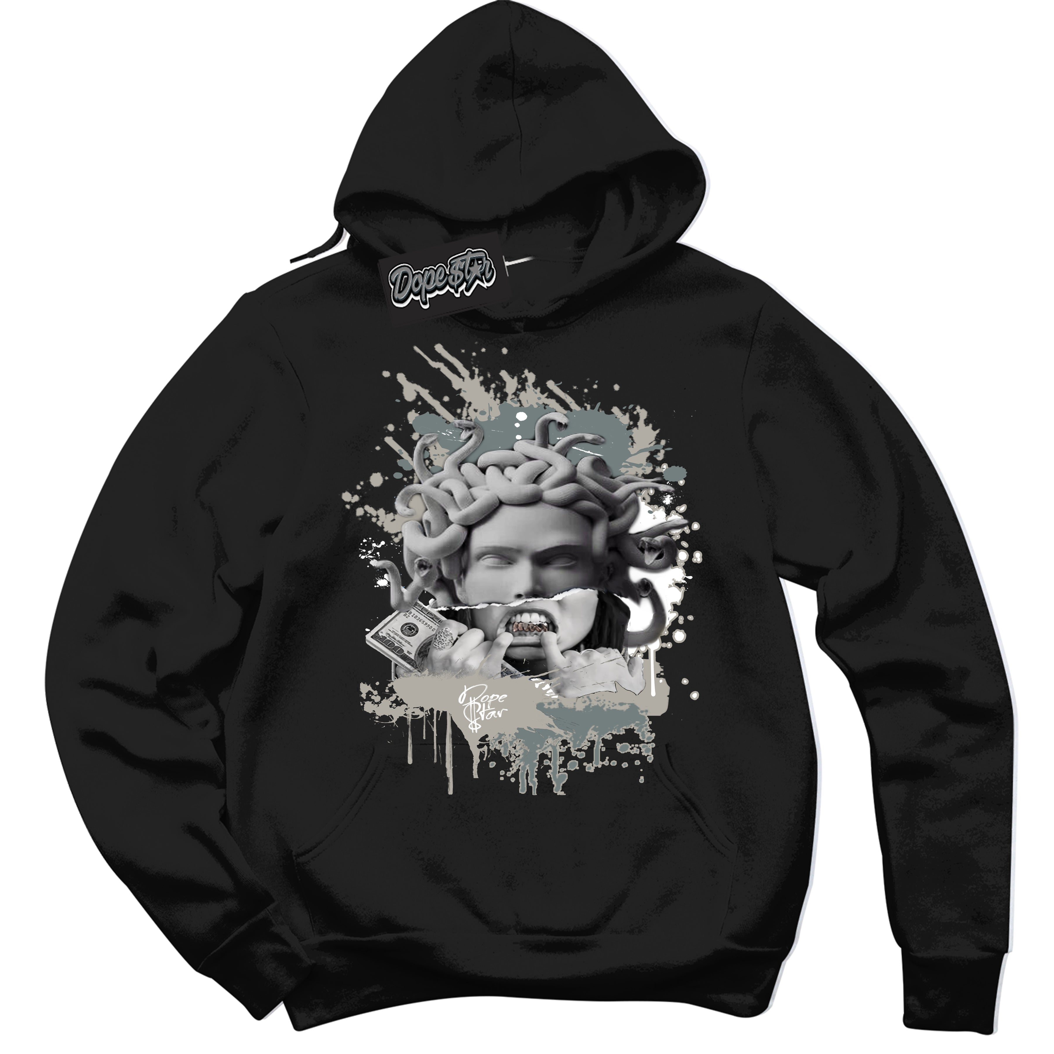 AJ9 Retro Cool Grey ‘Medusa’ – Black Streetwear Hoodie | Sneaker Matching sweatshirt for AJ9 Retro Cool Grey | Men's and Women's Streetwear Graphic Hoodie by Sneaker Shirts Outlet