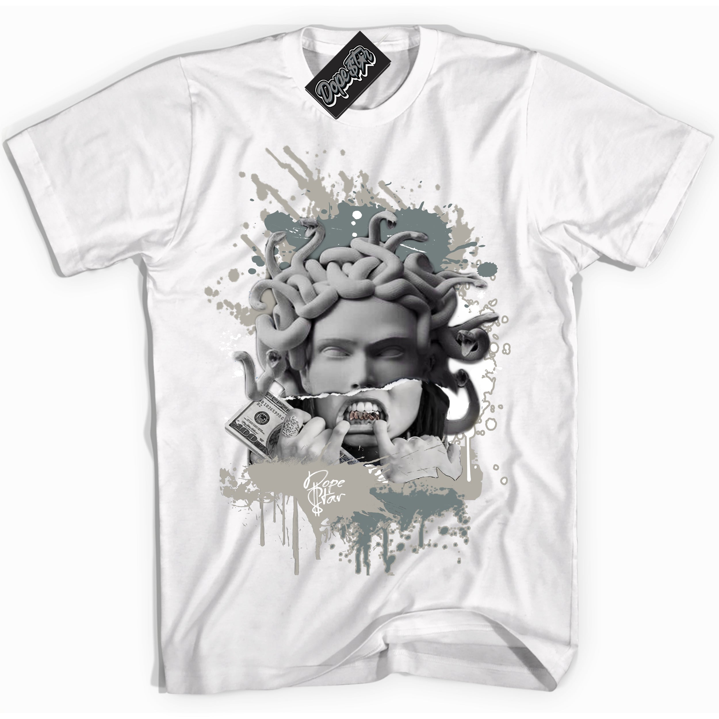 AJ9 Retro Cool Grey ‘Medusa’ – White Streetwear T-Shirt | Sneaker Matching shirt for AJ9 Retro Cool Grey | Men's and Women's Streetwear Graphic Tee by Sneaker Shirts Outlet.