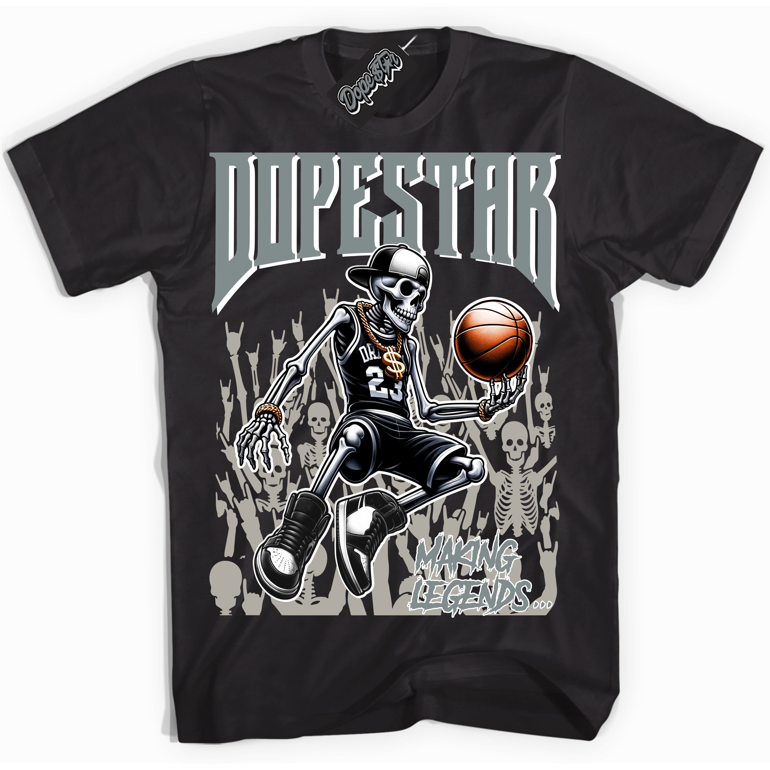 AJ9 Retro Cool Grey ‘Making Legends’ – Black Streetwear T-Shirt | Sneaker Matching shirt for AJ9 Retro Cool Grey | Men's and Women's Streetwear Graphic Tee by Sneaker Shirts Outlet.