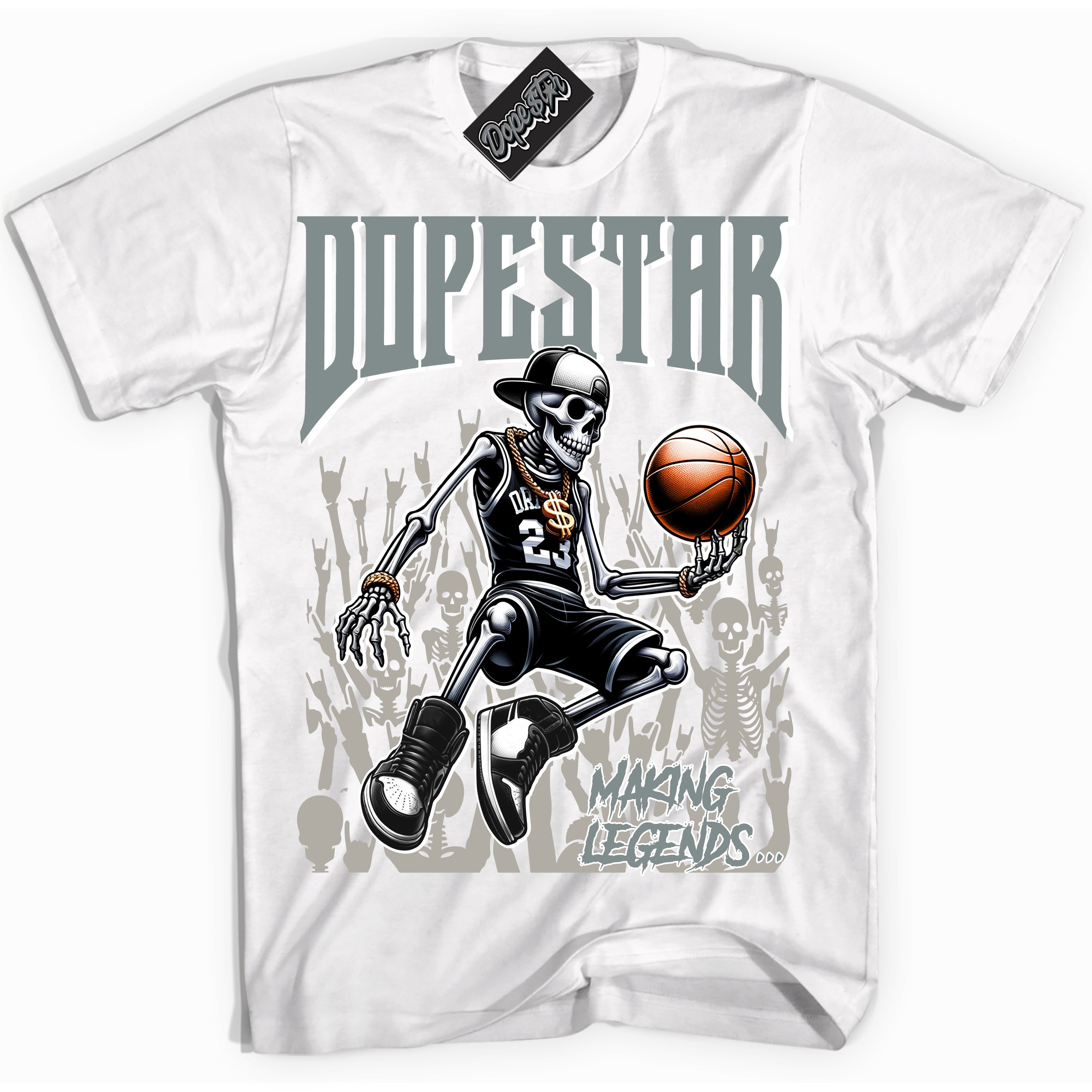 AJ9 Retro Cool Grey ‘Making Legends’ – White Streetwear T-Shirt | Sneaker Matching shirt for AJ9 Retro Cool Grey | Men's and Women's Streetwear Graphic Tee by Sneaker Shirts Outlet.