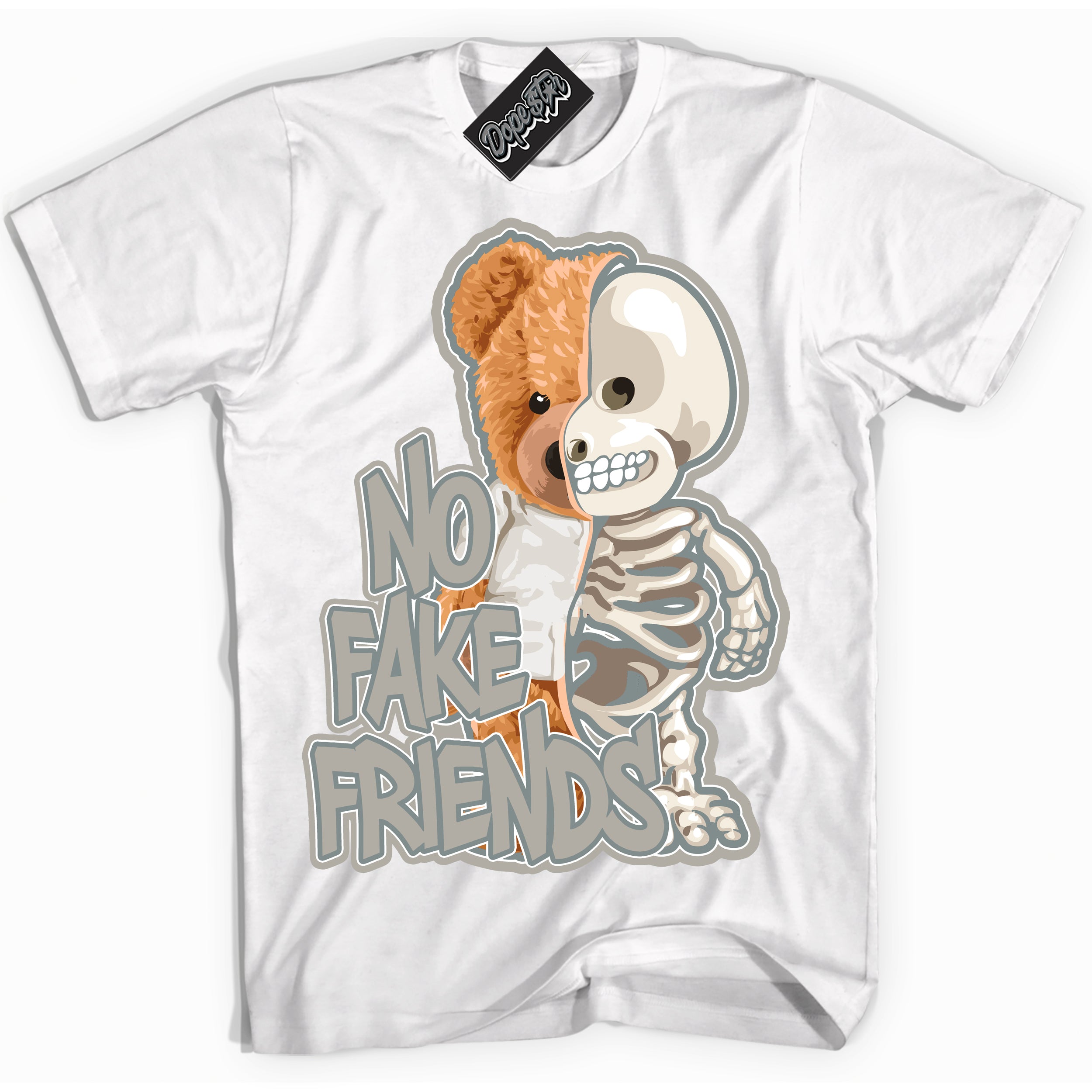 AJ9 Retro Cool Grey ‘No Fake Friends’ – White Streetwear T-Shirt | Sneaker Matching shirt for AJ9 Retro Cool Grey | Men's and Women's Streetwear Graphic Tee by Sneaker Shirts Outlet.