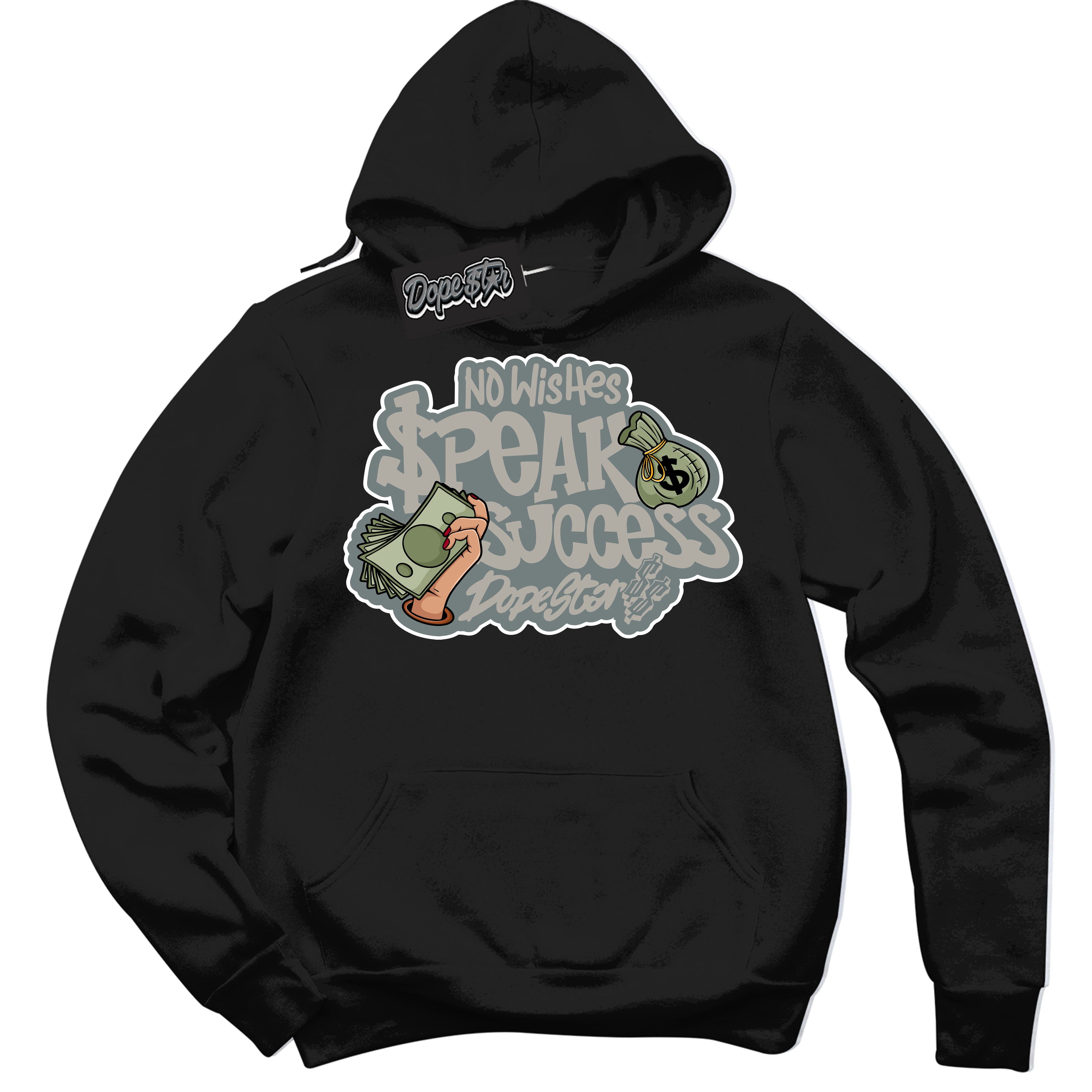 AJ9 Retro Cool Grey ‘No Wish Speak Success’ – Black Streetwear Hoodie | Sneaker Matching sweatshirt for AJ9 Retro Cool Grey | Men's and Women's Streetwear Graphic Hoodie by Sneaker Shirts Outlet