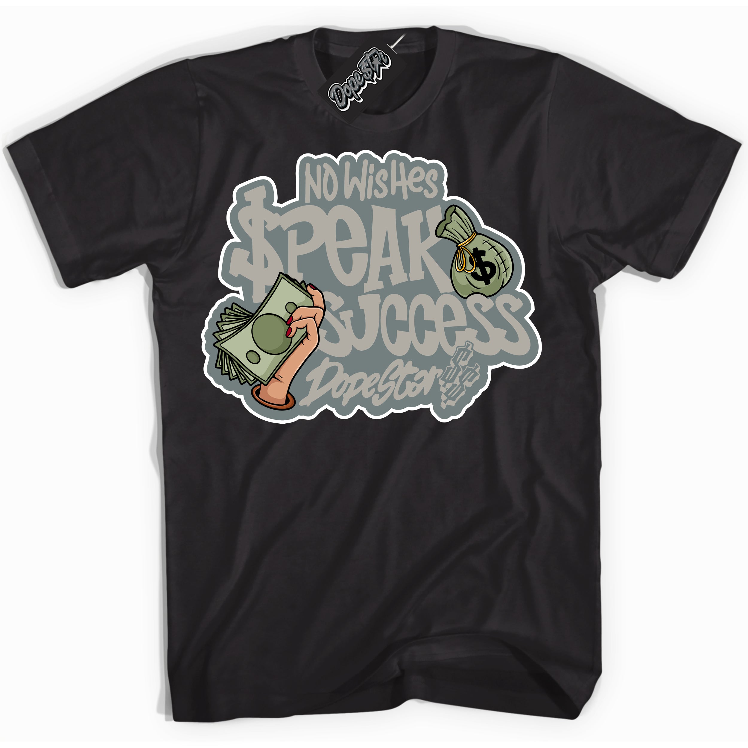 AJ9 Retro Cool Grey ‘No Wish Speak Success’ – Black Streetwear T-Shirt | Sneaker Matching shirt for AJ9 Retro Cool Grey | Men's and Women's Streetwear Graphic Tee by Sneaker Shirts Outlet.