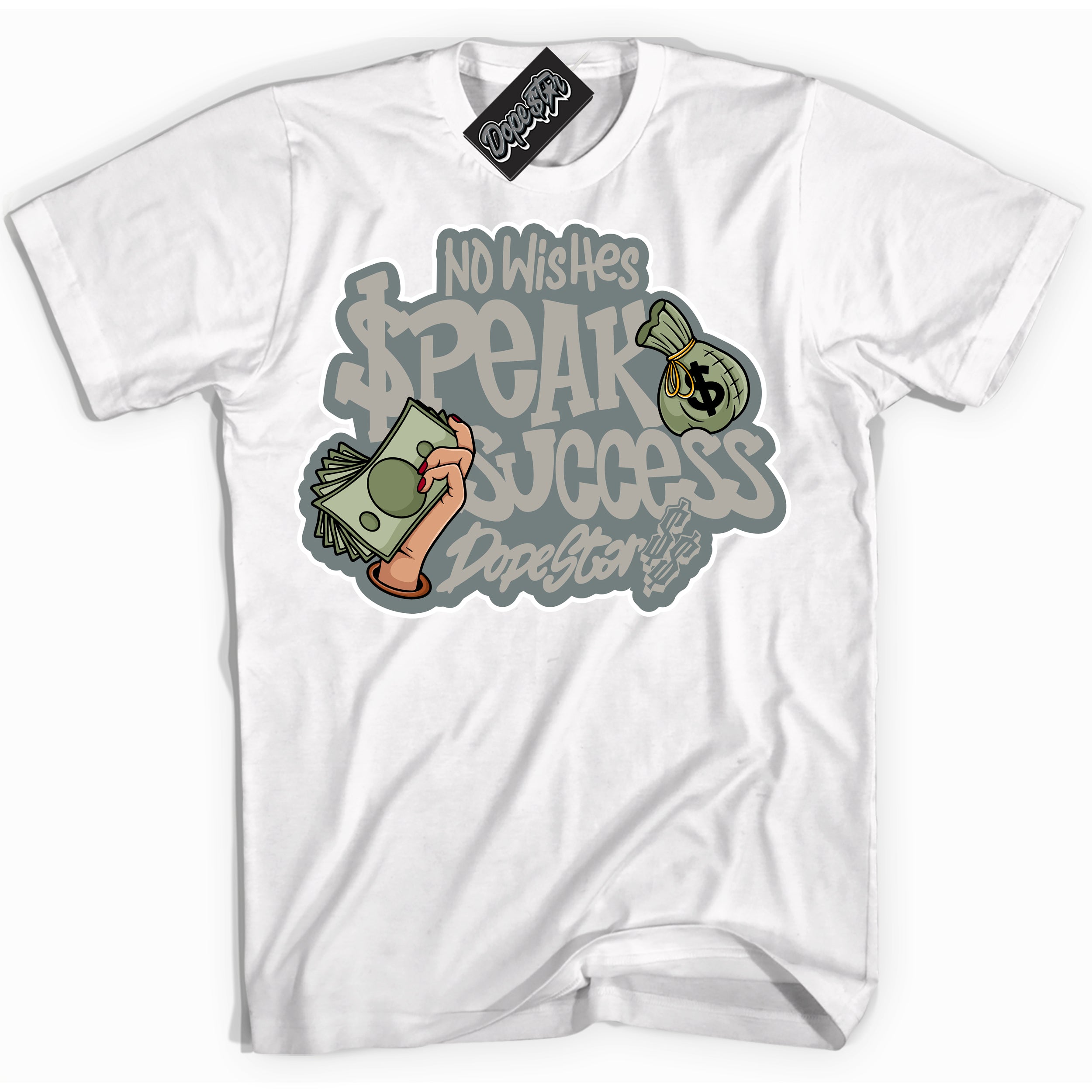 AJ9 Retro Cool Grey ‘No Wish Speak Success’ – White Streetwear T-Shirt | Sneaker Matching shirt for AJ9 Retro Cool Grey | Men's and Women's Streetwear Graphic Tee by Sneaker Shirts Outlet.