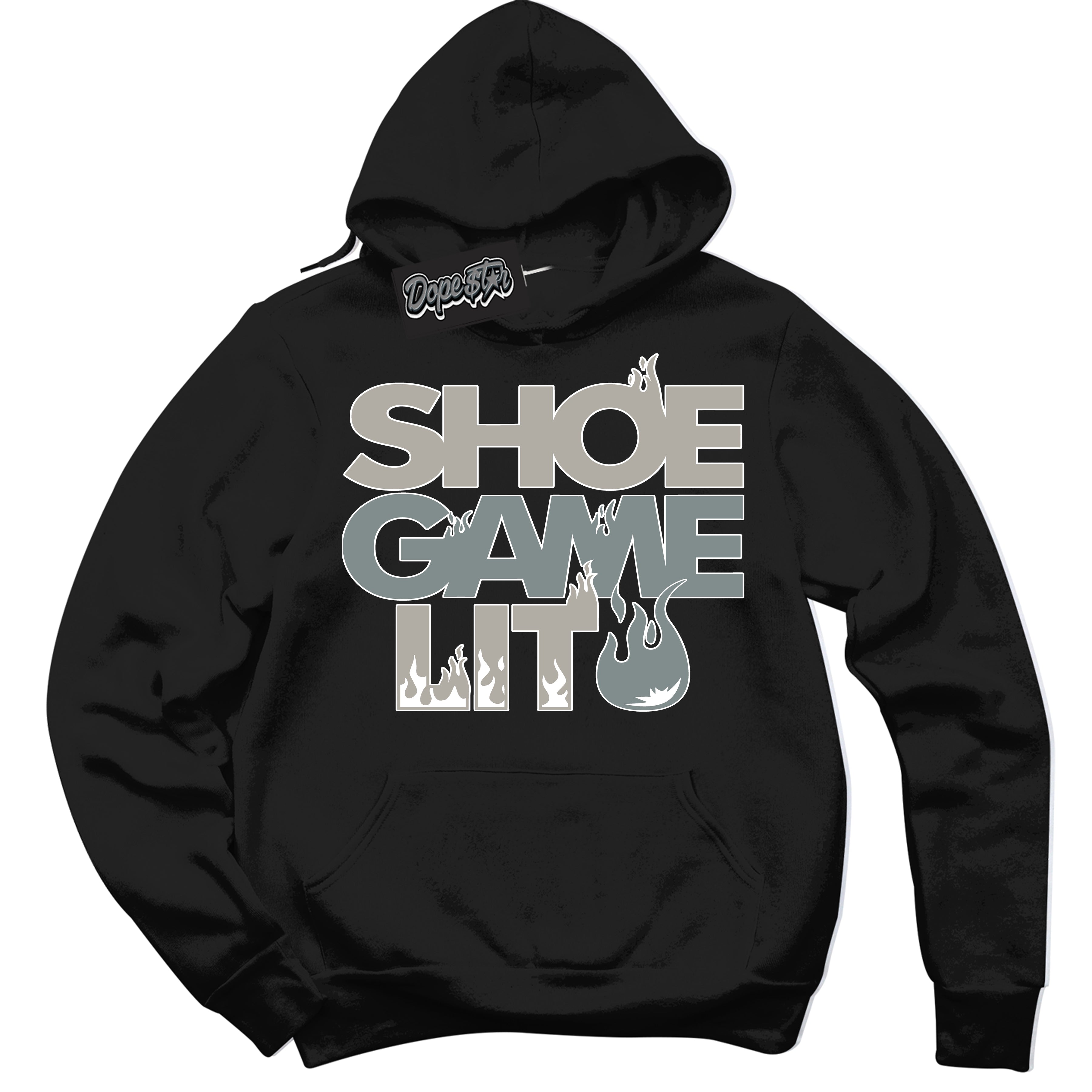 AJ9 Retro Cool Grey ‘Shoe Game Lit’ – Black Streetwear Hoodie | Sneaker Matching sweatshirt for AJ9 Retro Cool Grey | Men's and Women's Streetwear Graphic Hoodie by Sneaker Shirts Outlet
