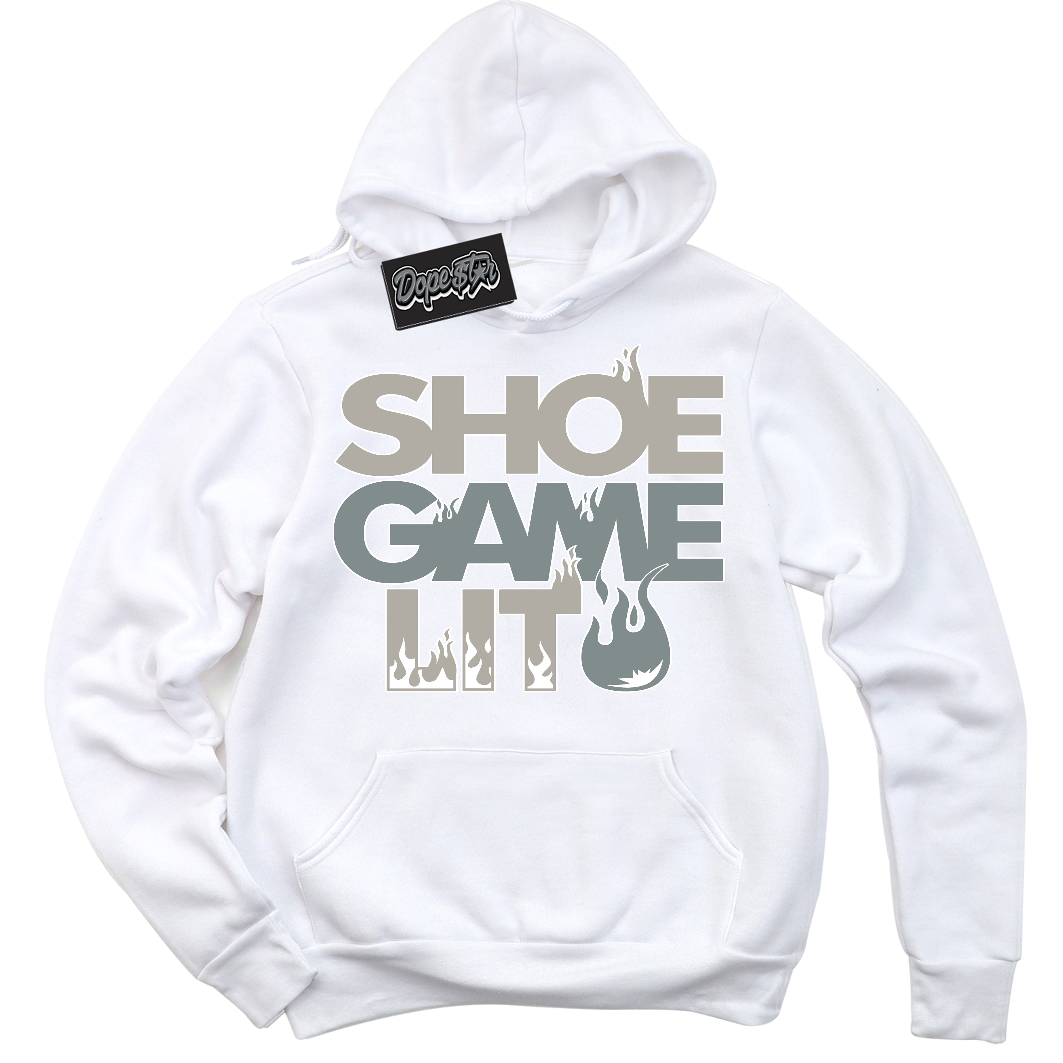AJ9 Retro Cool Grey ‘Shoe Game Lit’ – White Streetwear Hoodie | Sneaker Matching sweatshirt for AJ9 Retro Cool Grey | Men's and Women's Streetwear Graphic Hoodie by Sneaker Shirts Outlet