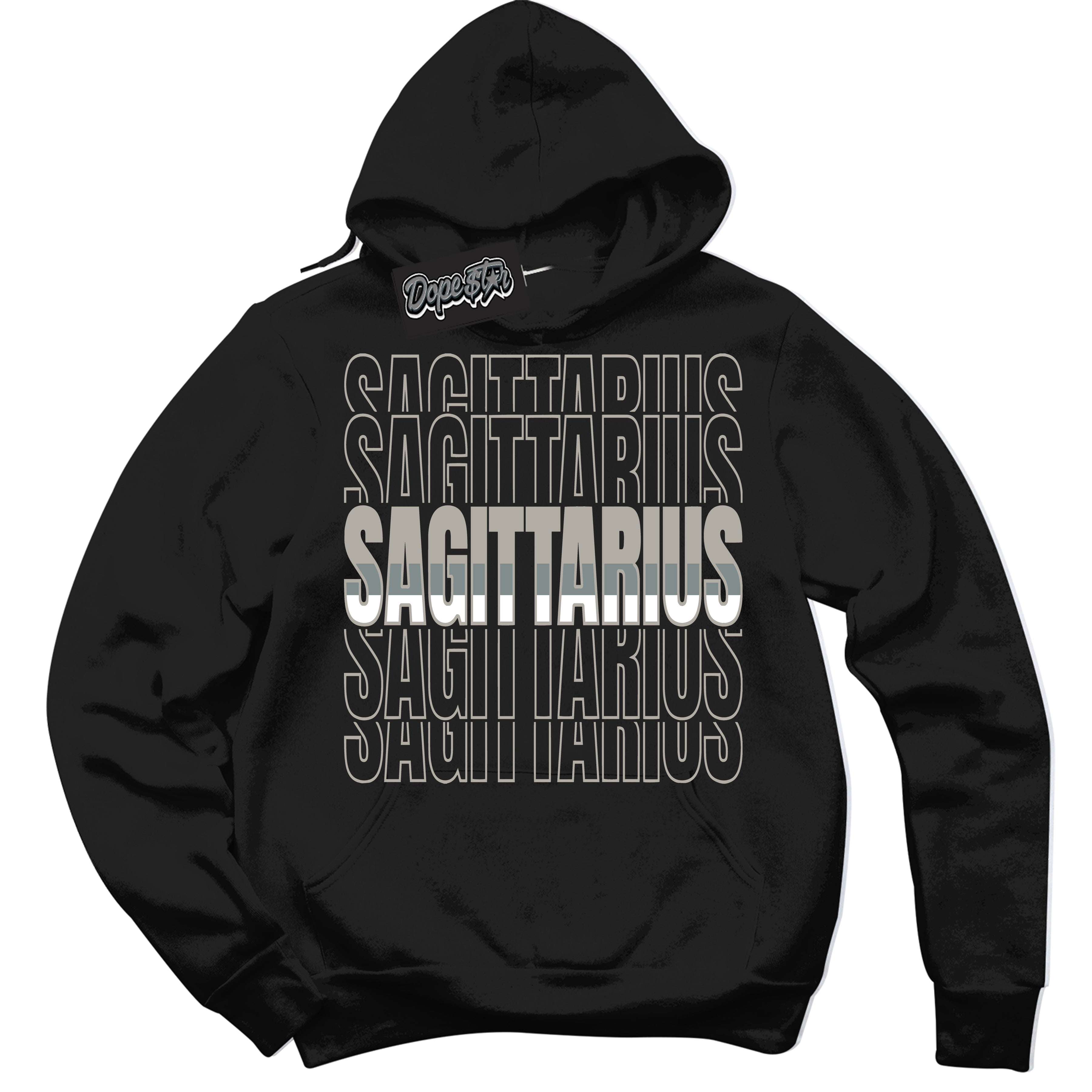 AJ9 Retro Cool Grey ‘Sagittarius’ – Black Streetwear Hoodie | Sneaker Matching sweatshirt for AJ9 Retro Cool Grey | Men's and Women's Streetwear Graphic Hoodie by Sneaker Shirts Outlet
