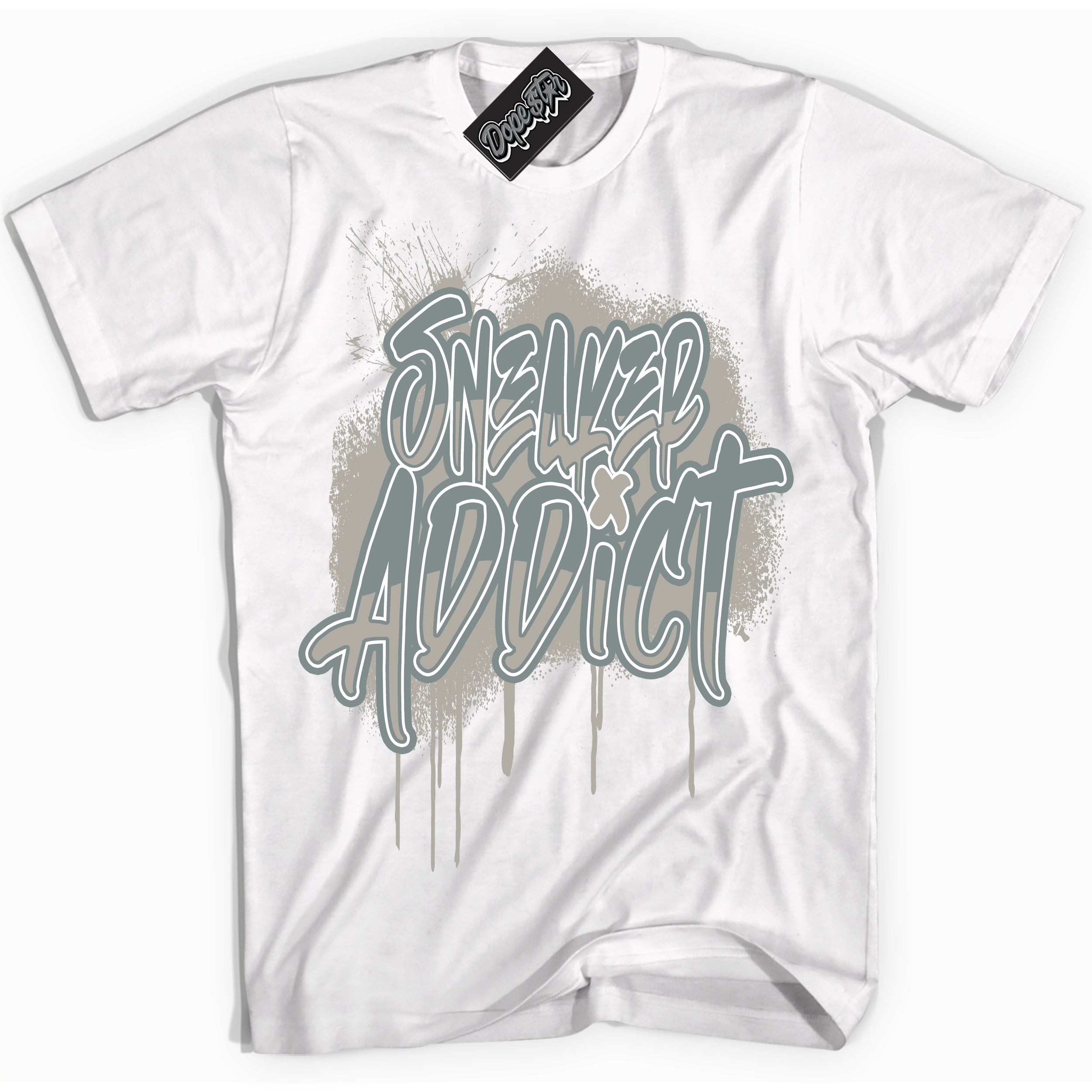 AJ9 Retro Cool Grey ‘Sneaker Addict’ – White Streetwear T-Shirt | Sneaker Matching shirt for AJ9 Retro Cool Grey | Men's and Women's Streetwear Graphic Tee by Sneaker Shirts Outlet.