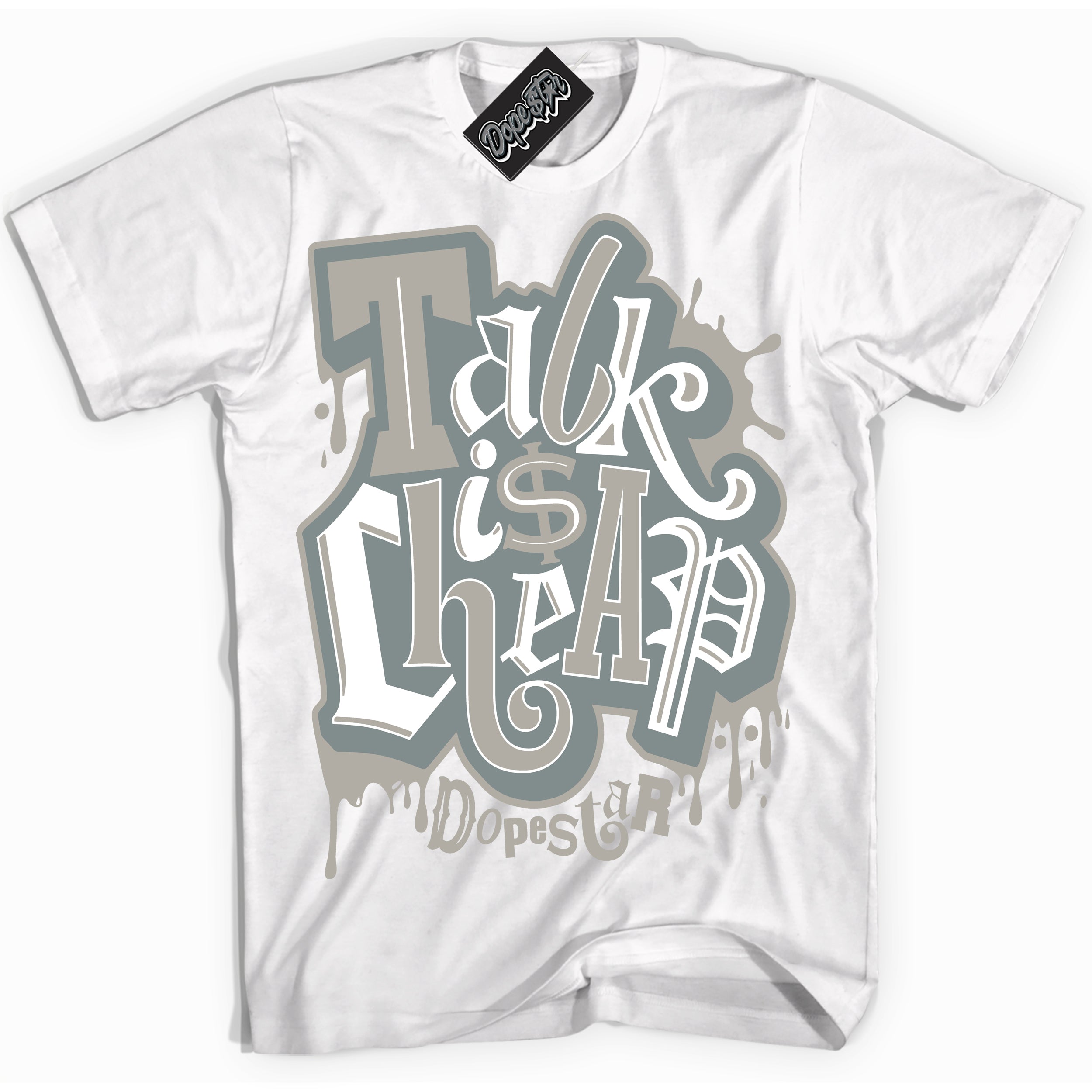 AJ9 Retro Cool Grey ‘Talk Is Cheap’ – White Streetwear T-Shirt | Sneaker Matching shirt for AJ9 Retro Cool Grey | Men's and Women's Streetwear Graphic Tee by Sneaker Shirts Outlet.