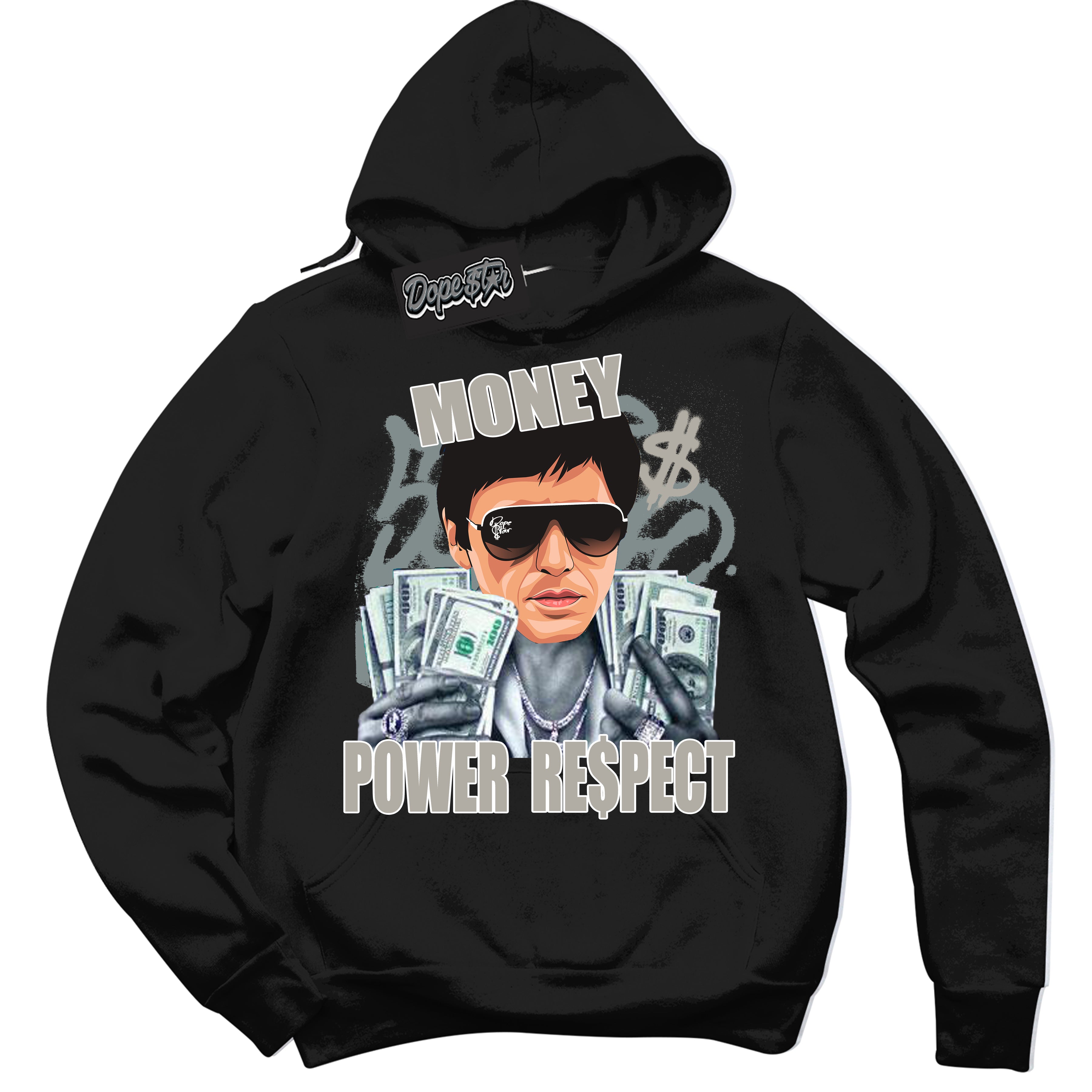 AJ9 Retro Cool Grey ‘Tony Montana’ – Black Streetwear Hoodie | Sneaker Matching sweatshirt for AJ9 Retro Cool Grey | Men's and Women's Streetwear Graphic Hoodie by Sneaker Shirts Outlet