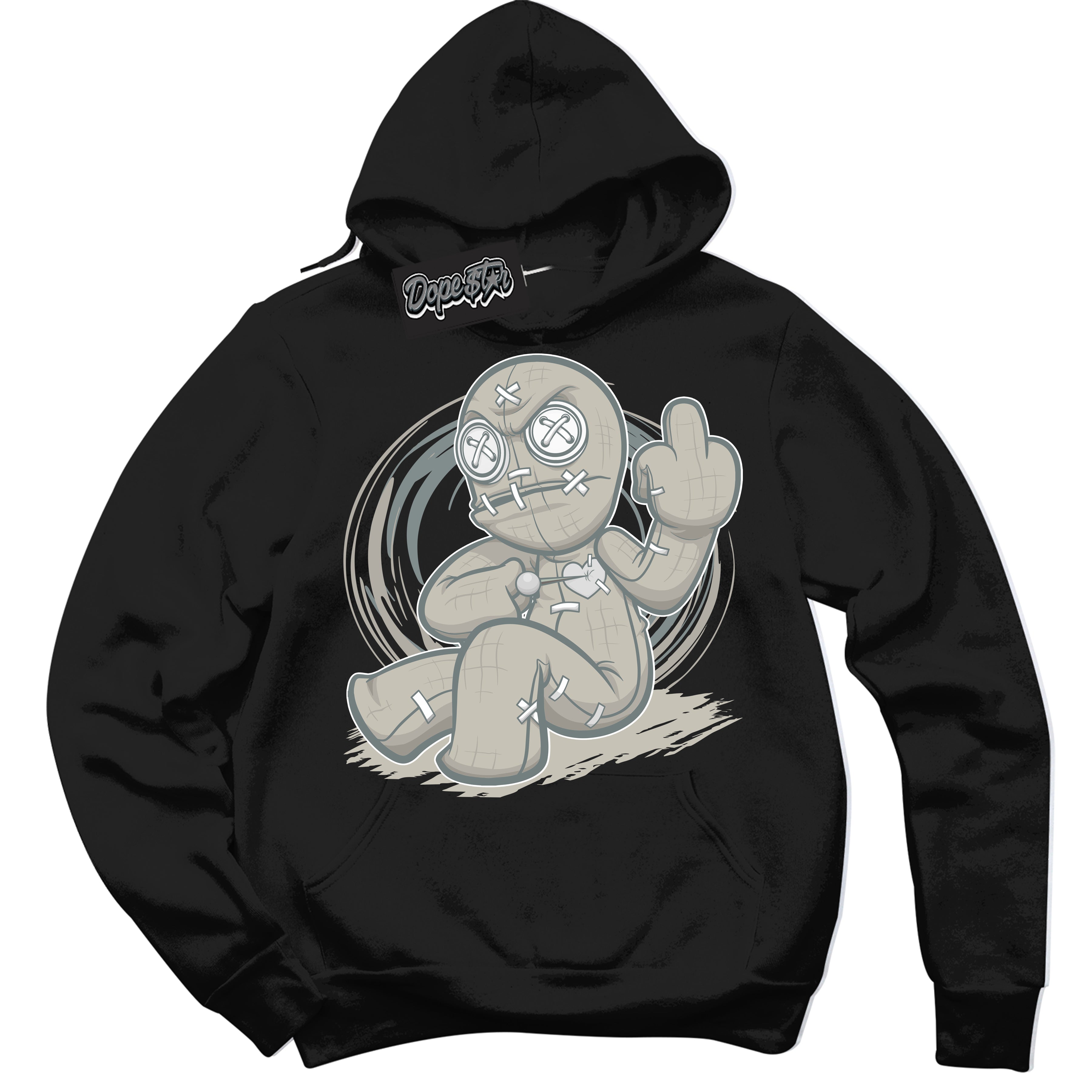 AJ9 Retro Cool Grey ‘Voodoo Doll’ – Black Streetwear Hoodie | Sneaker Matching sweatshirt for AJ9 Retro Cool Grey | Men's and Women's Streetwear Graphic Hoodie by Sneaker Shirts Outlet