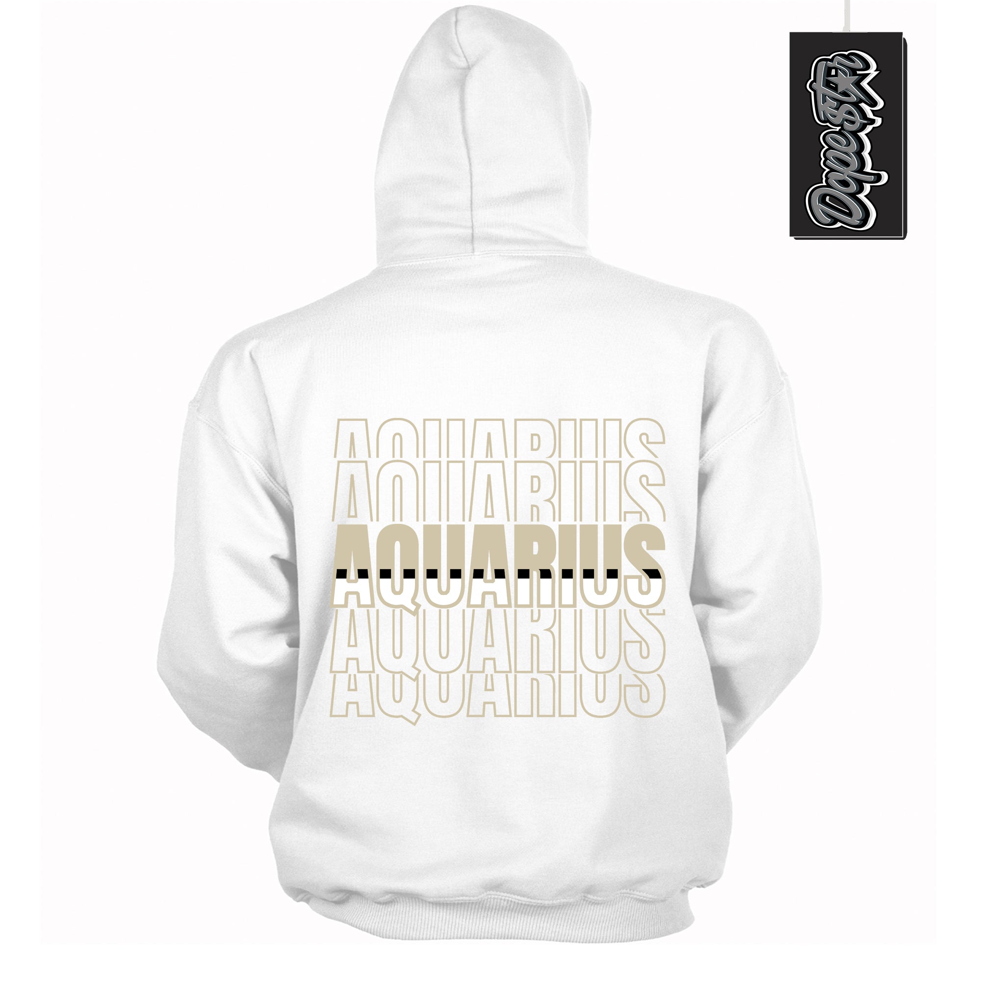 Cool White Hoodie with “ Aquarius ” design that Perfectly Matches Gratitude 11s Sneakers.