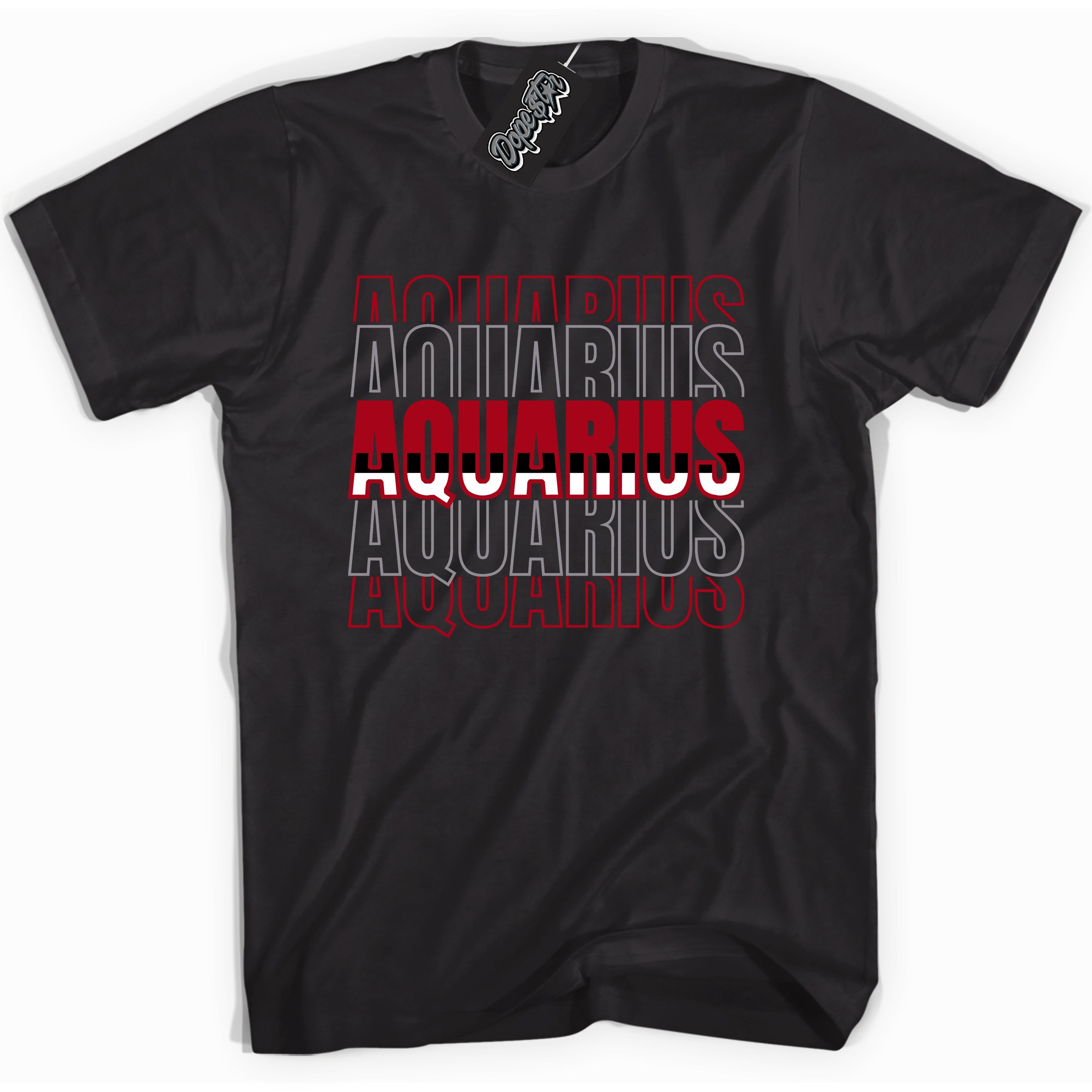 Cool Black Shirt with “ Aquarius” design that perfectly matches Bred Reimagined 4s Jordans.