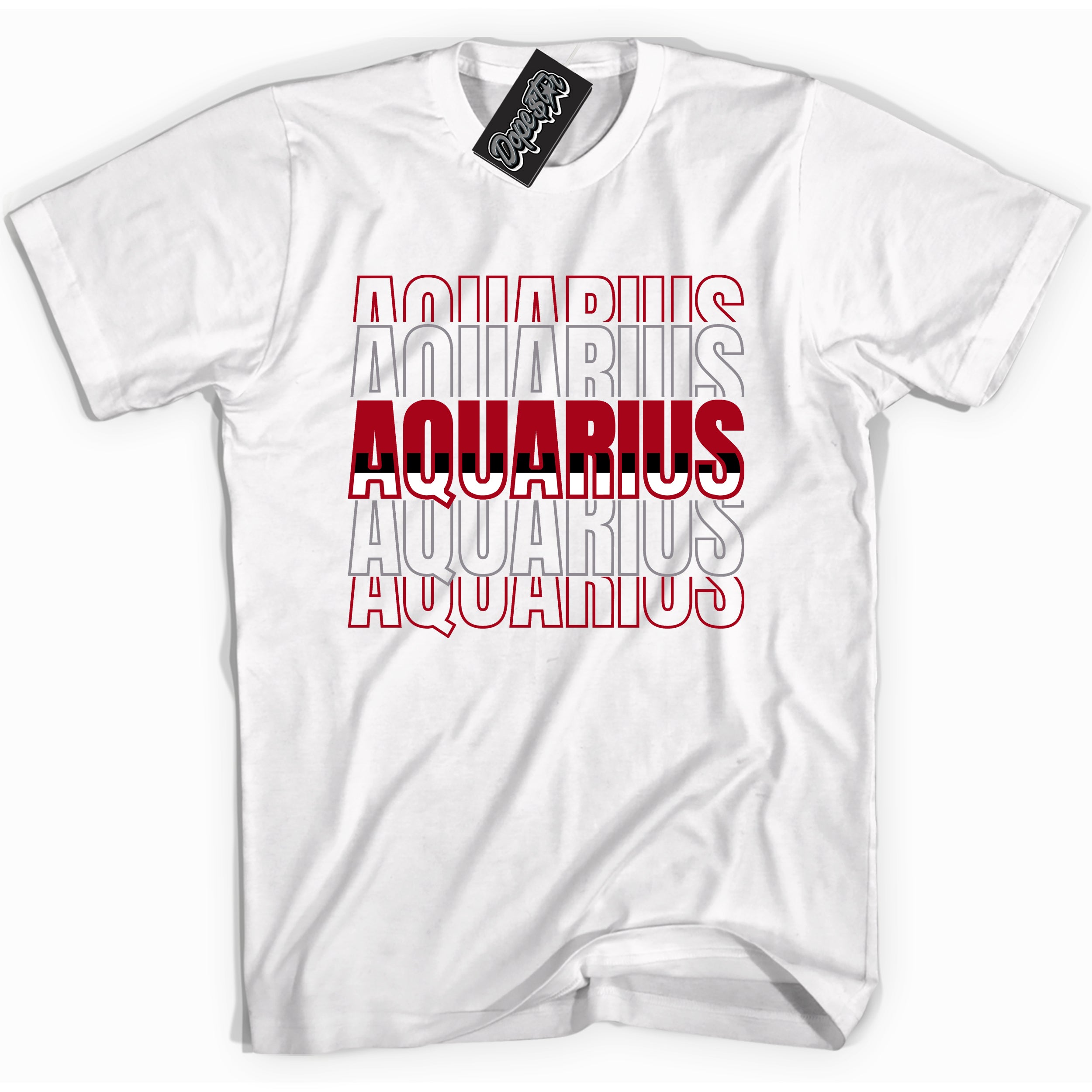 Cool White Shirt with “ Aquarius” design that perfectly matches Bred Reimagined 4s Jordans.