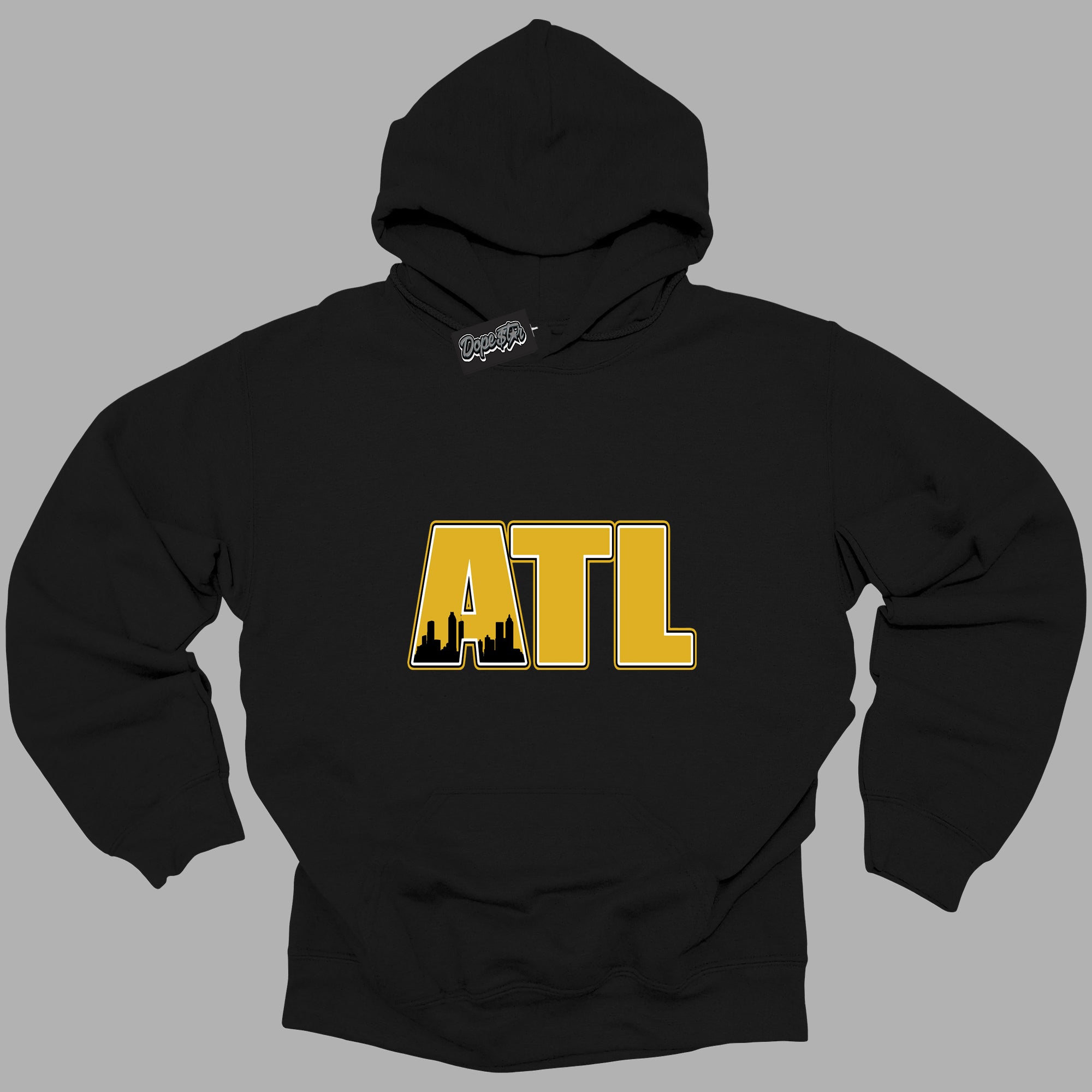 Cool Black Hoodie with “ Atlanta ” design that Perfectly Matches Yellow Ochre 6s Sneakers.