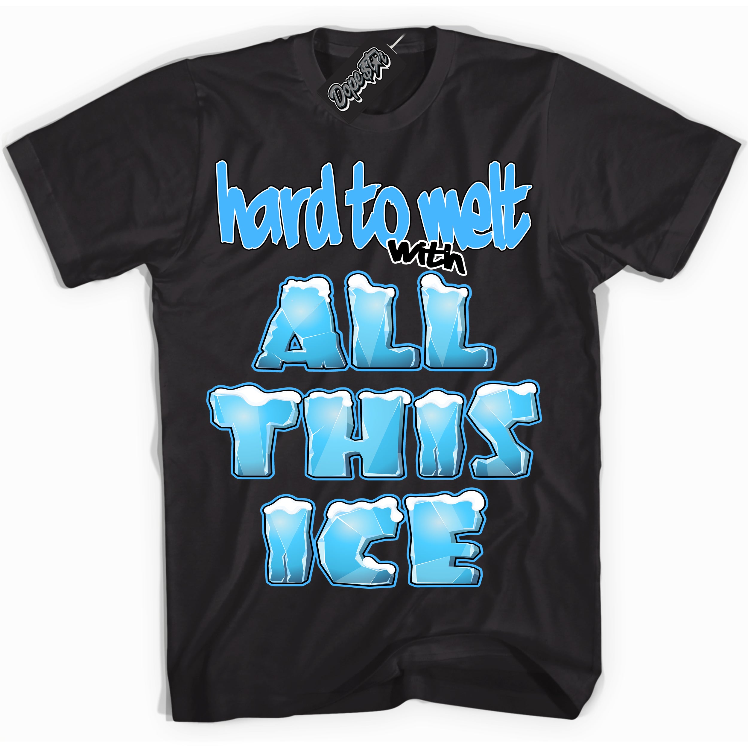 Cool Black graphic tee with “ All This Ice ” design, that perfectly matches Powder Blue 9s sneakers