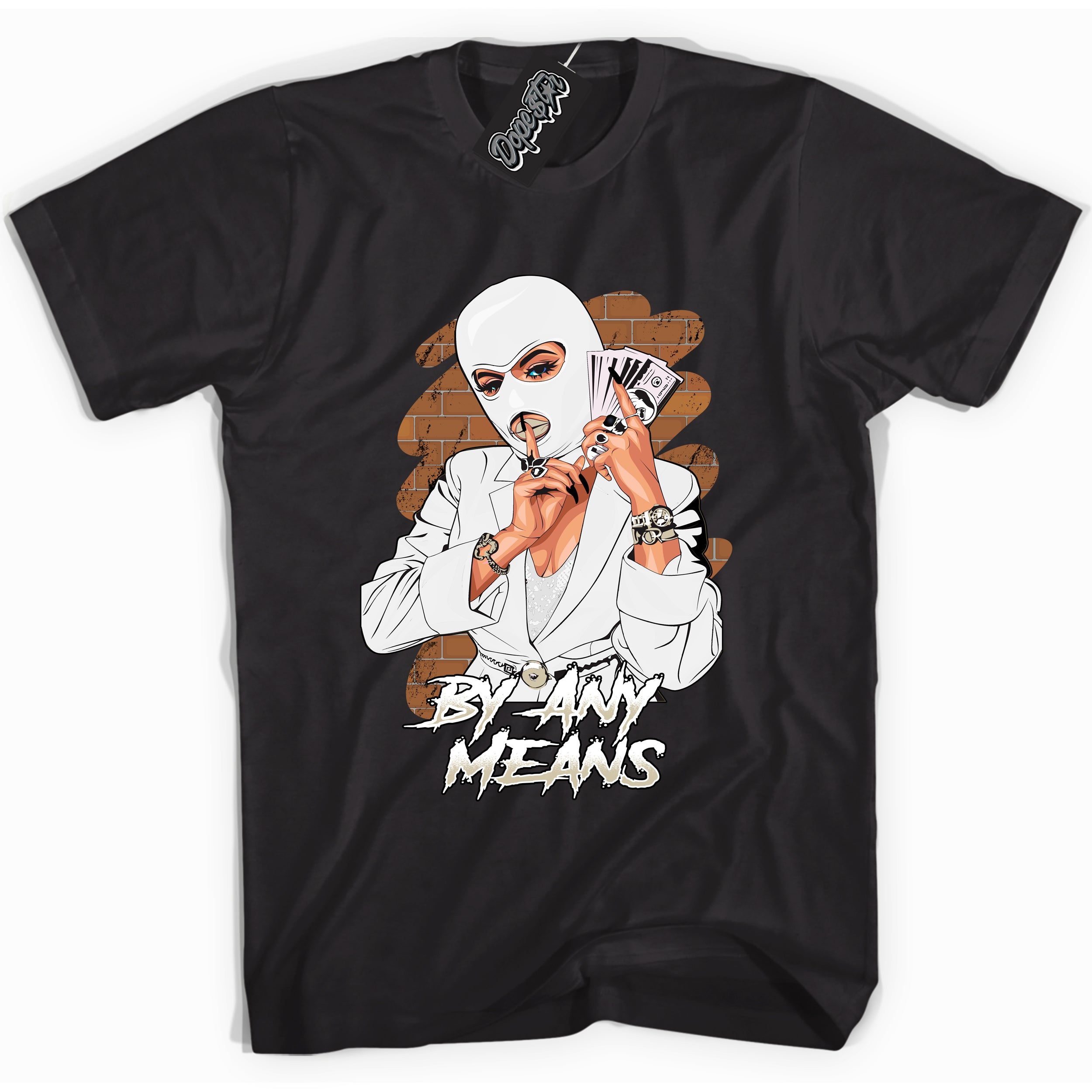 Cool Black graphic tee with “ By Any Means ” print, that perfectly matches GRATITUDE 11s sneakers