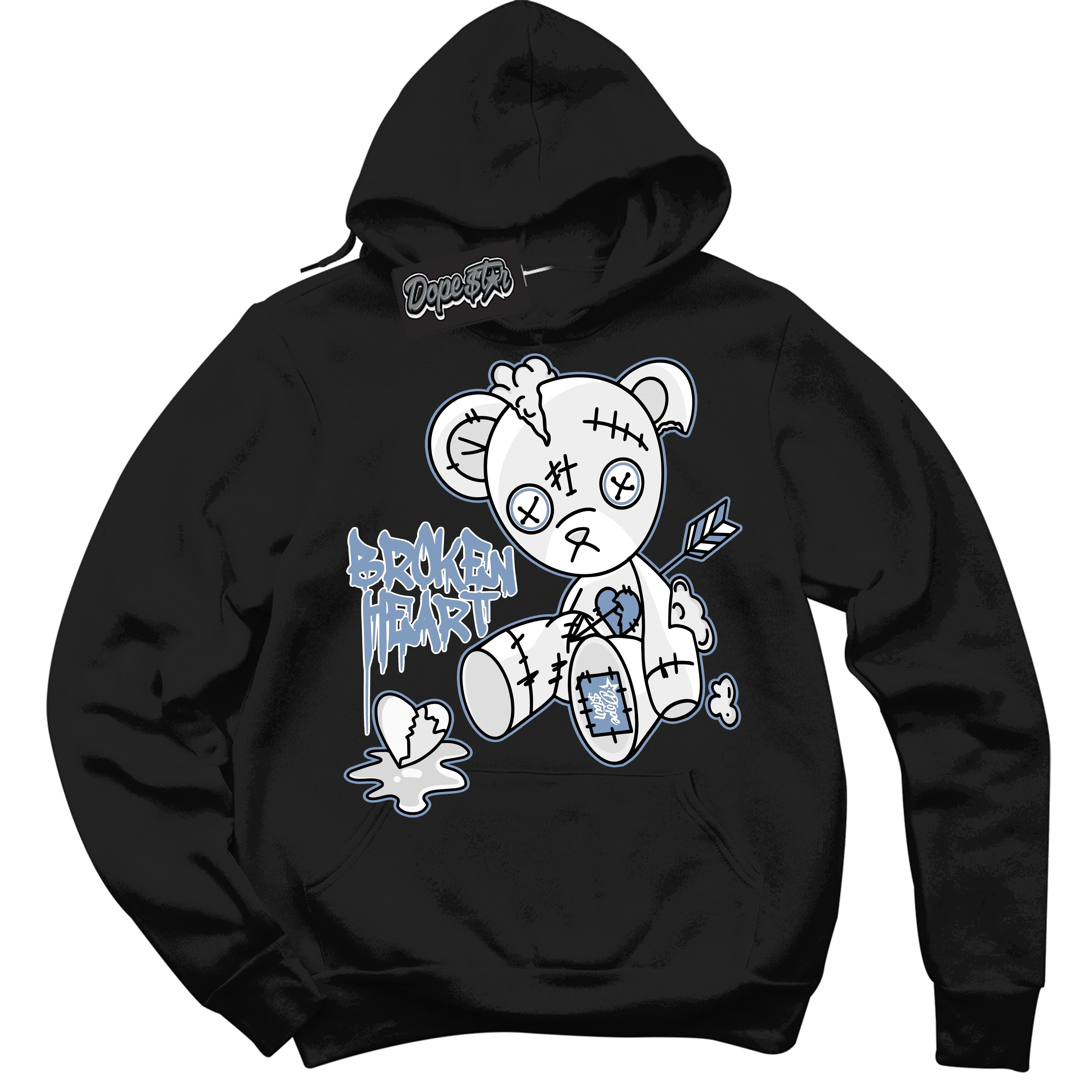 Cool Black Hoodie with “ Broken Heart Bear ” design that Perfectly Matches Reverse Oreo 6s Sneakers.