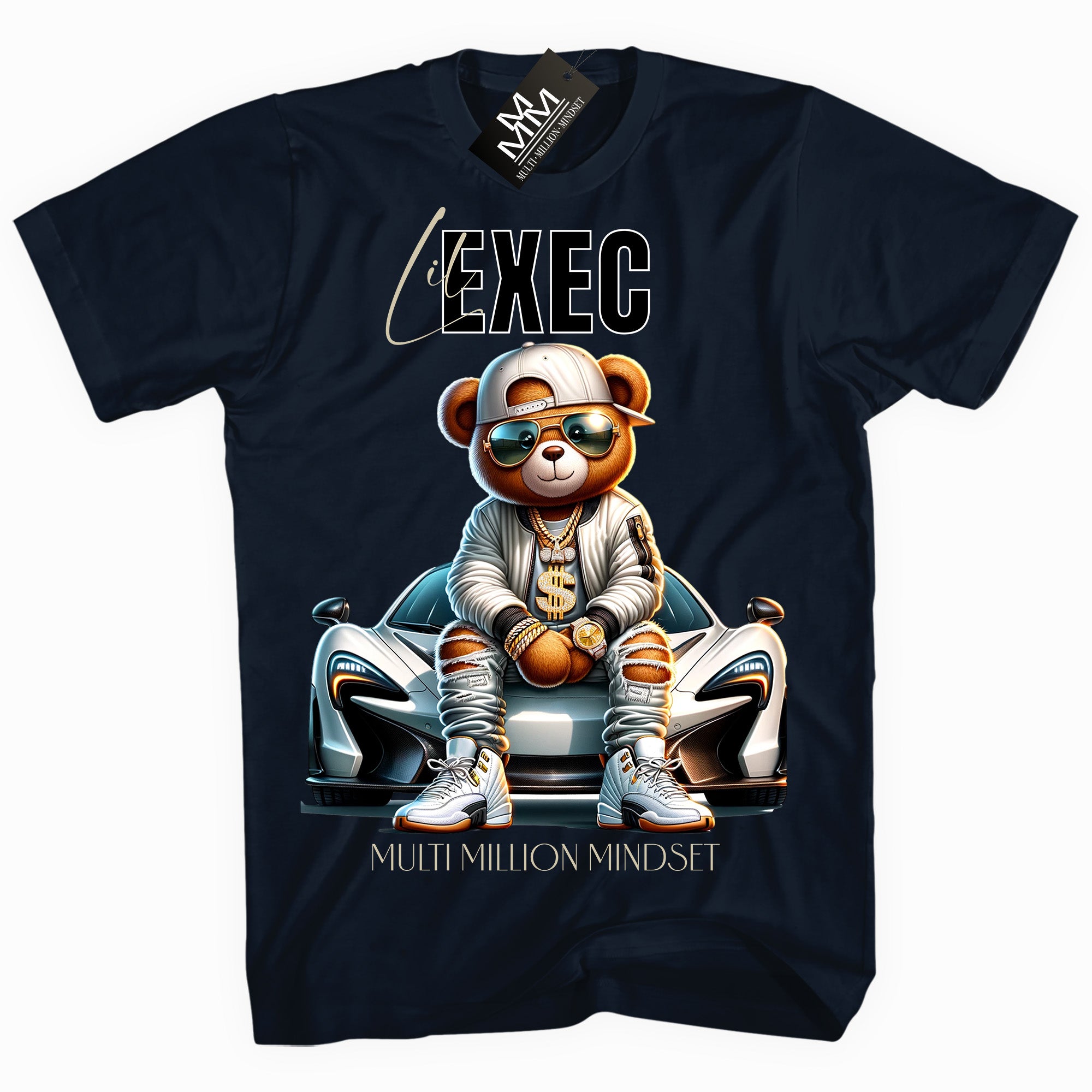 Mind Blowin lil EXEC® Built On Gratitude Graphic Navy Tee By Multi Million Mindset®