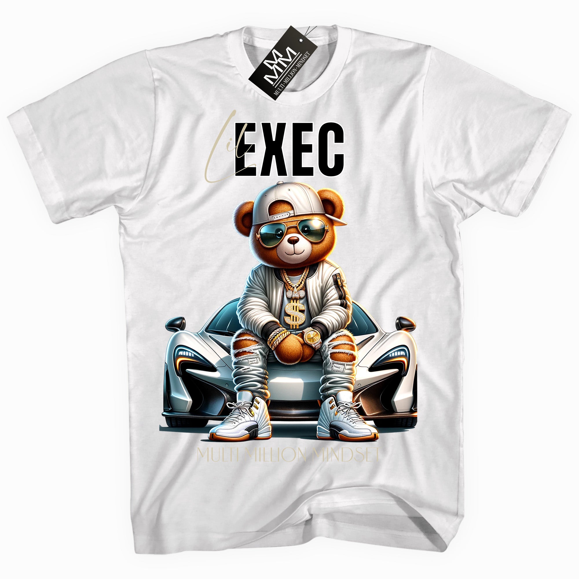 Mind Blowin lil EXEC® Built On Gratitude Graphic White Tee By Multi Million Mindset®