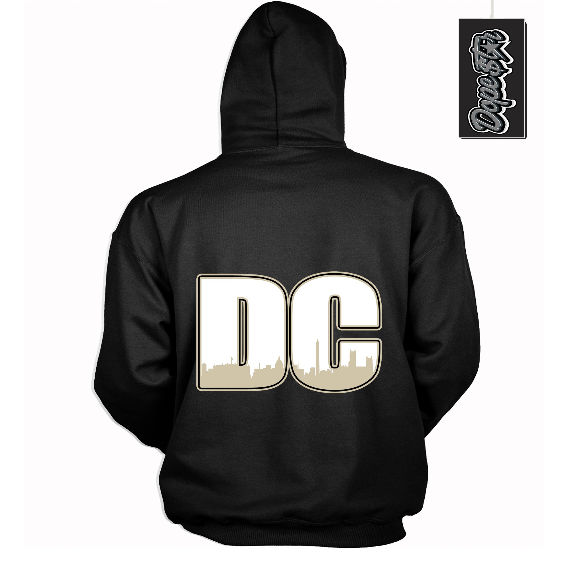 Cool Black Hoodie with “ DC ” design that Perfectly Matches Gratitude 11s Sneakers.