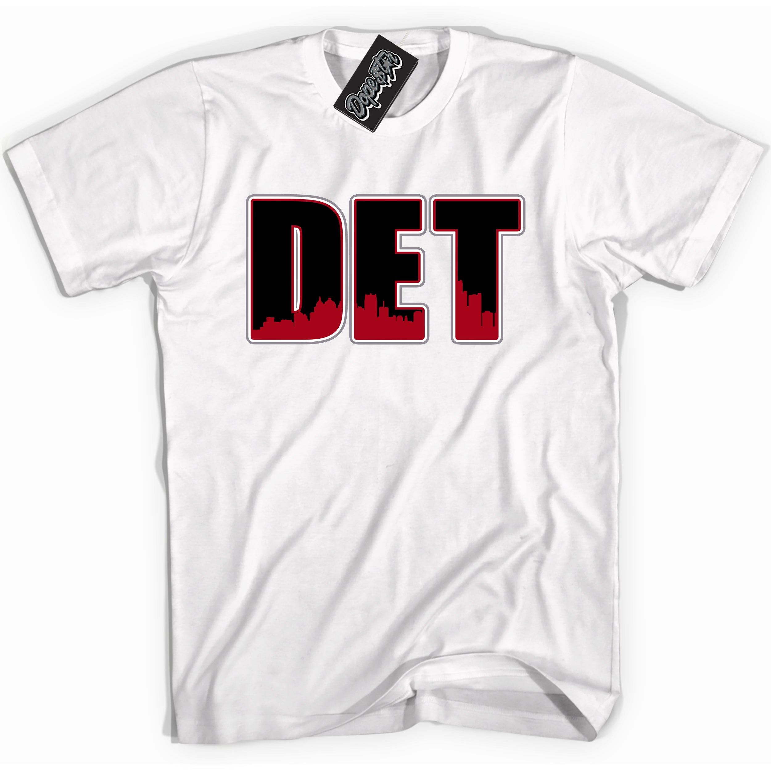 Cool White Shirt with “ Detroit” design that perfectly matches Bred Reimagined 4s Jordans.