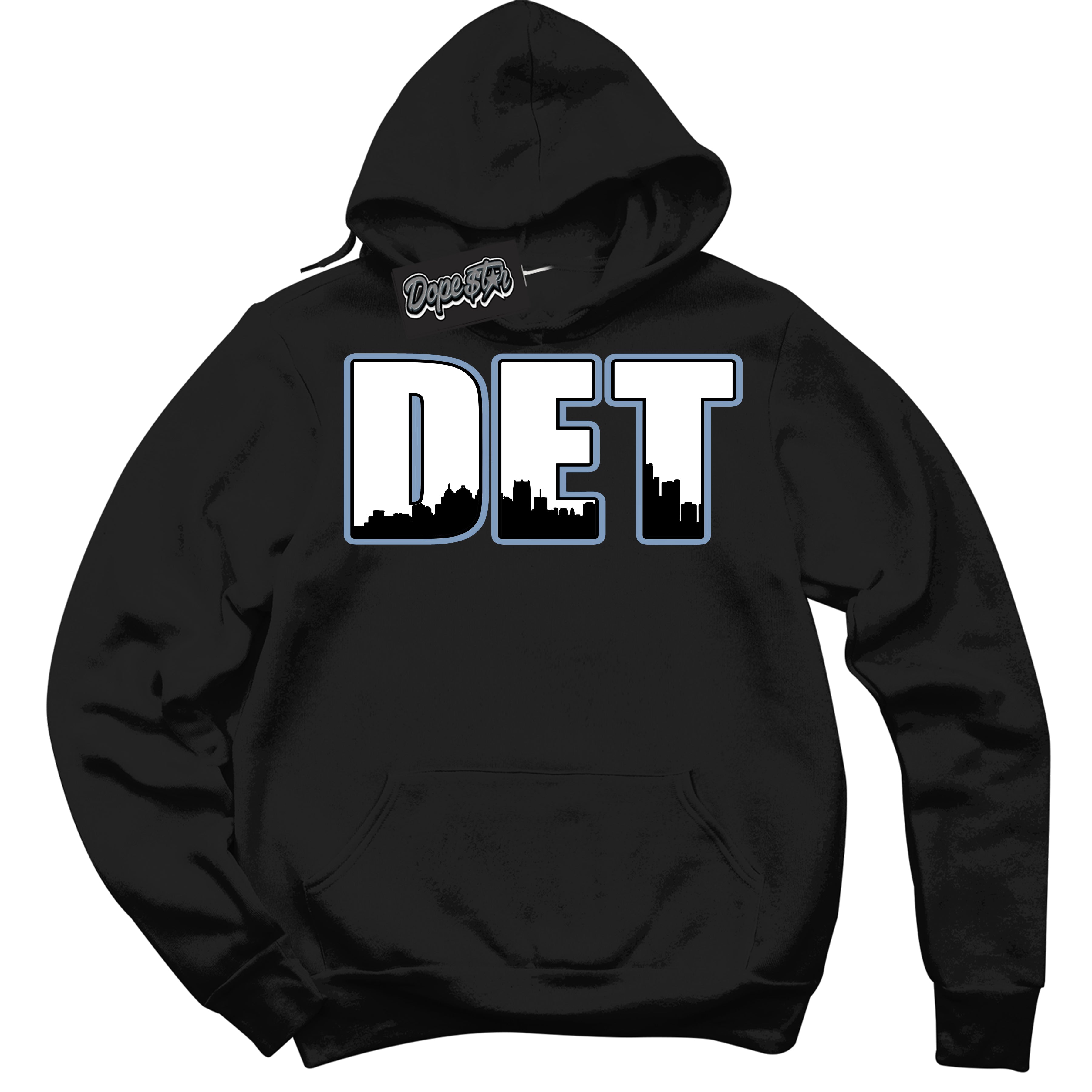 Cool Black Hoodie with “ Detroit ” design that Perfectly Matches Reverse Oreo 6s Sneakers.