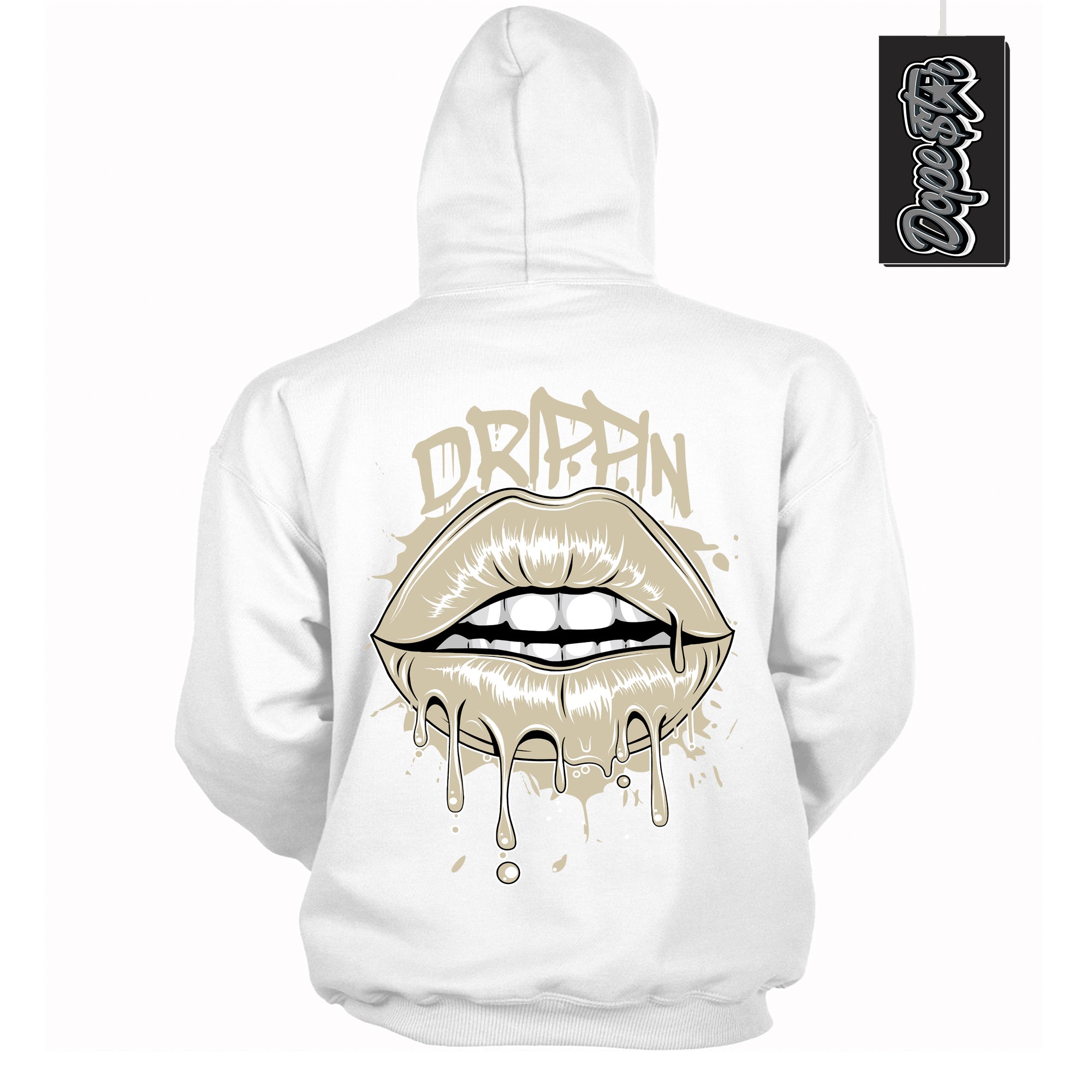 Cool White Hoodie with “ Drippin ” design that Perfectly Matches Gratitude 11s Sneakers.