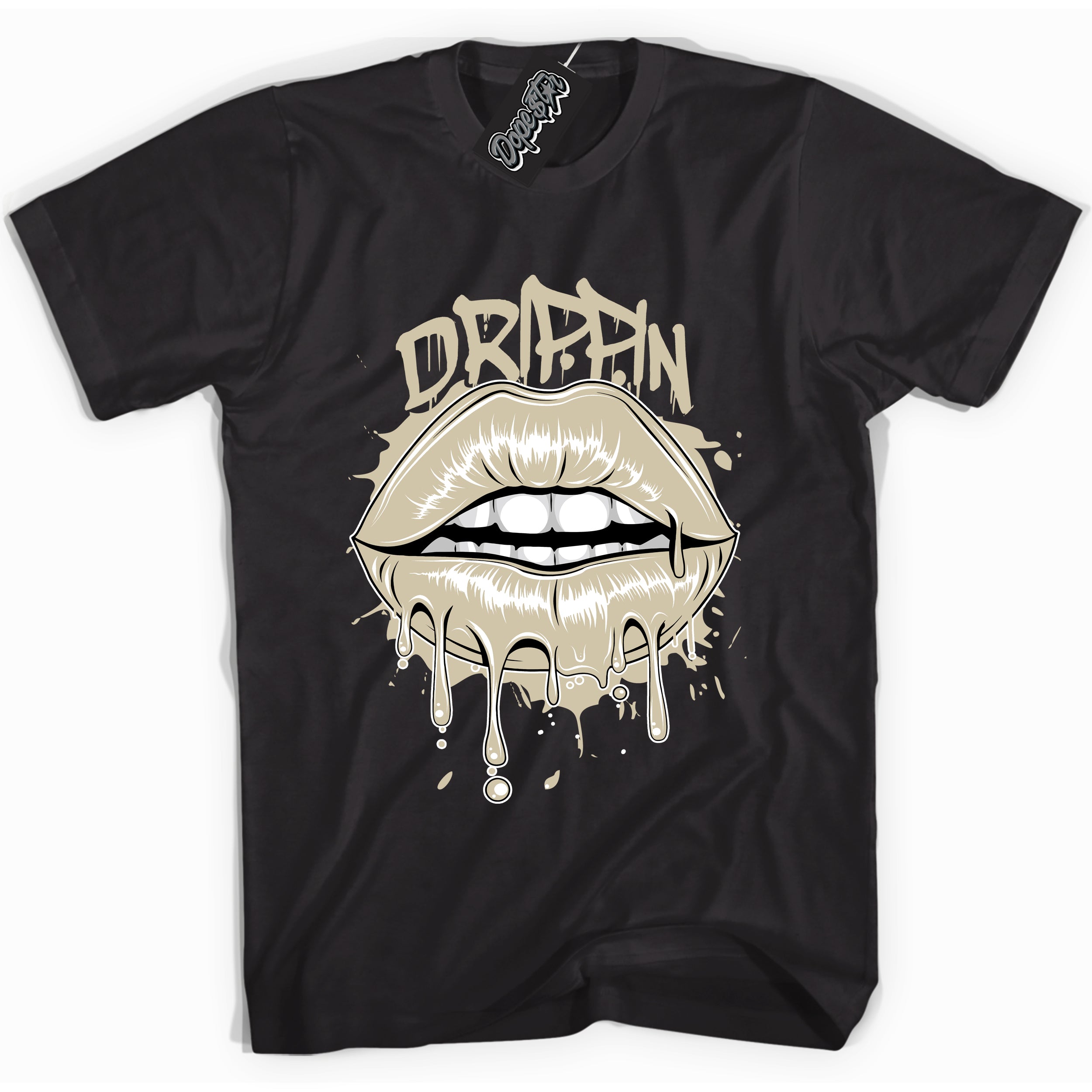 Cool Black graphic tee with “ Drippin Lips ” print, that perfectly matches GRATITUDE 11s sneakers