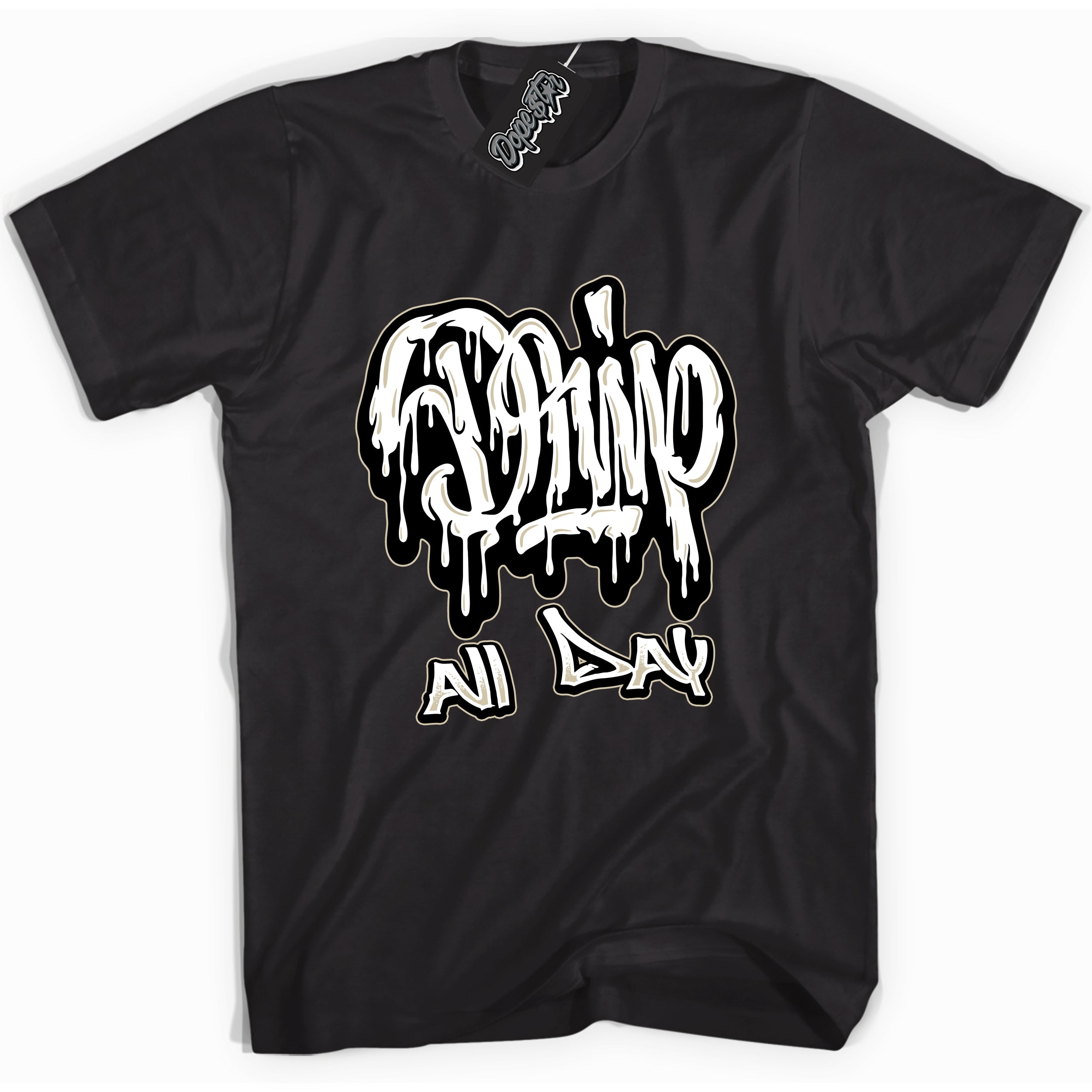 Cool Black graphic tee with “ Drip All Day ” print, that perfectly matches GRATITUDE 11s sneakers