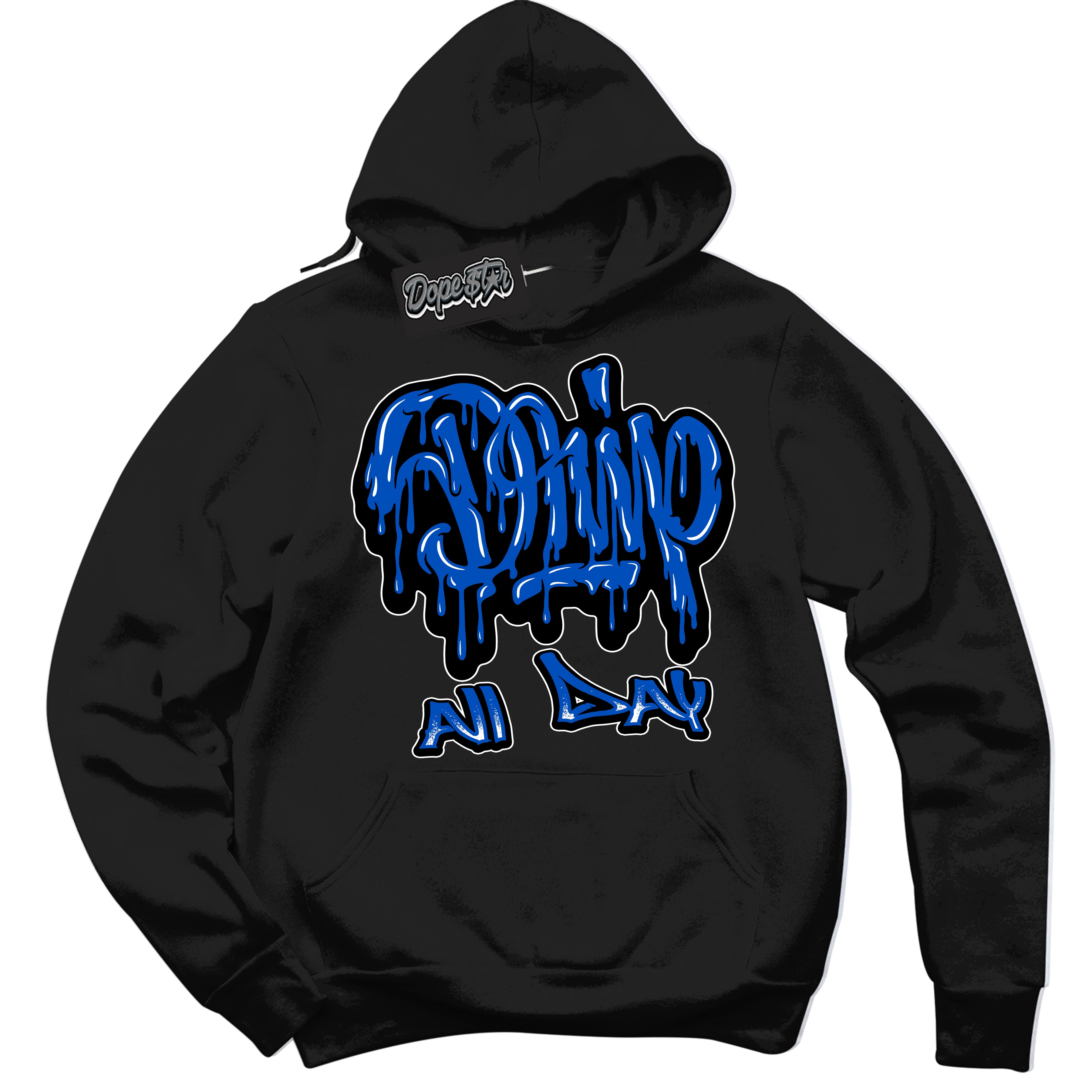Dunk Low Astronomy Blue 'Drip All Day' Hoodie – Black Streetwear Sweatshirt | Sneaker Matching Hoodie for Dunk Low Astronomy Blue | Men's & Women's Streetwear Outfit by Sneaker Shirts Outlet.
