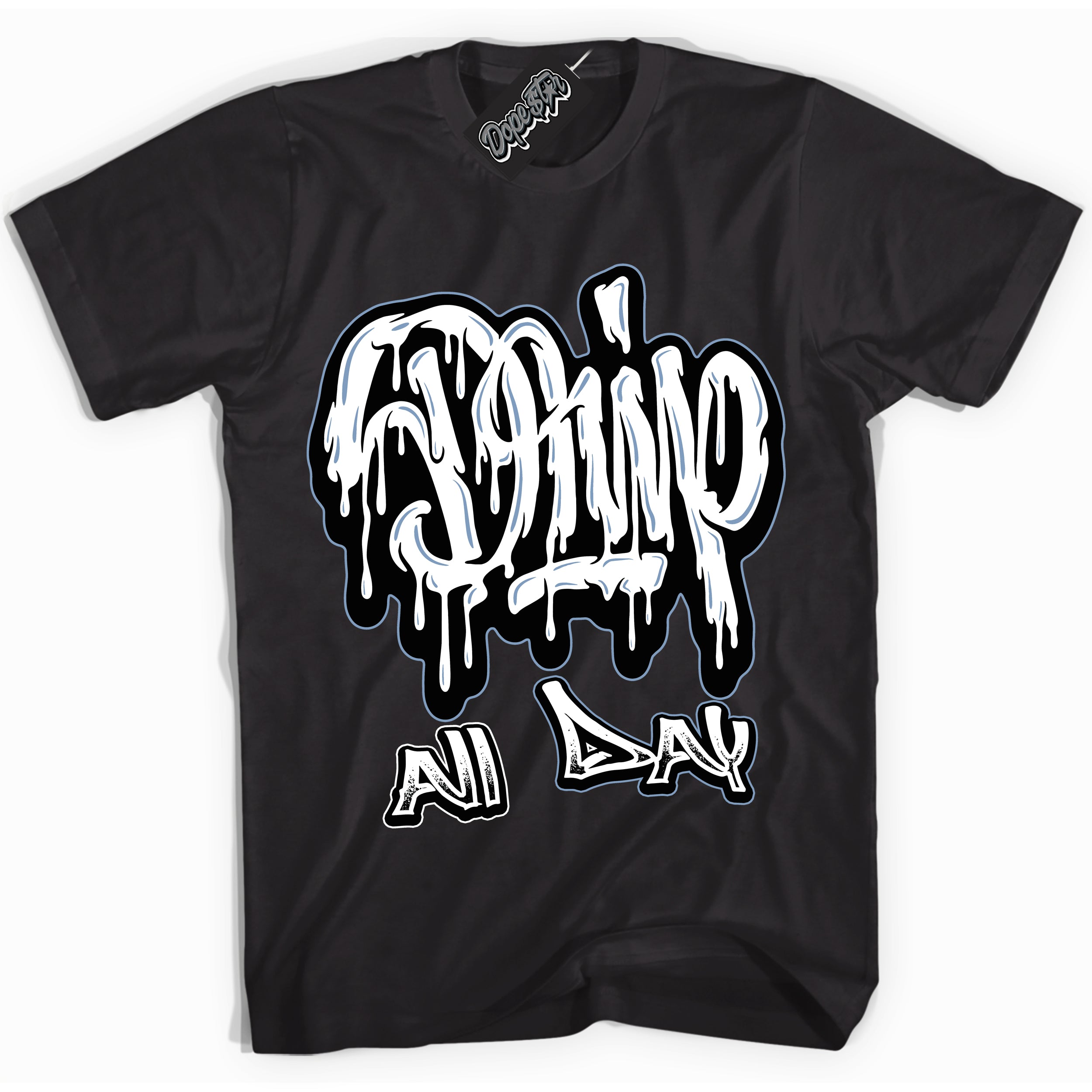 Cool Black Shirt with “ Drip All Day” design that perfectly matches Reverse Oreo 6s Sneakers.