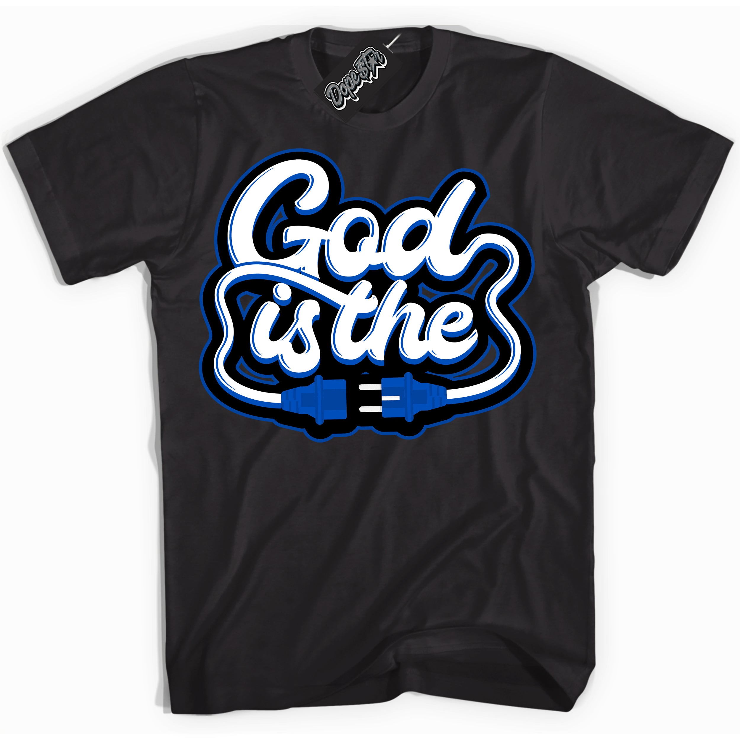 Dunk Low Astronomy Blue 'God Is The' Shirt – Black Streetwear T-Shirt | Sneaker Matching Tee for Dunk Low Astronomy Blue | Men's & Women's Streetwear Outfit by Sneaker Shirts Outlet.