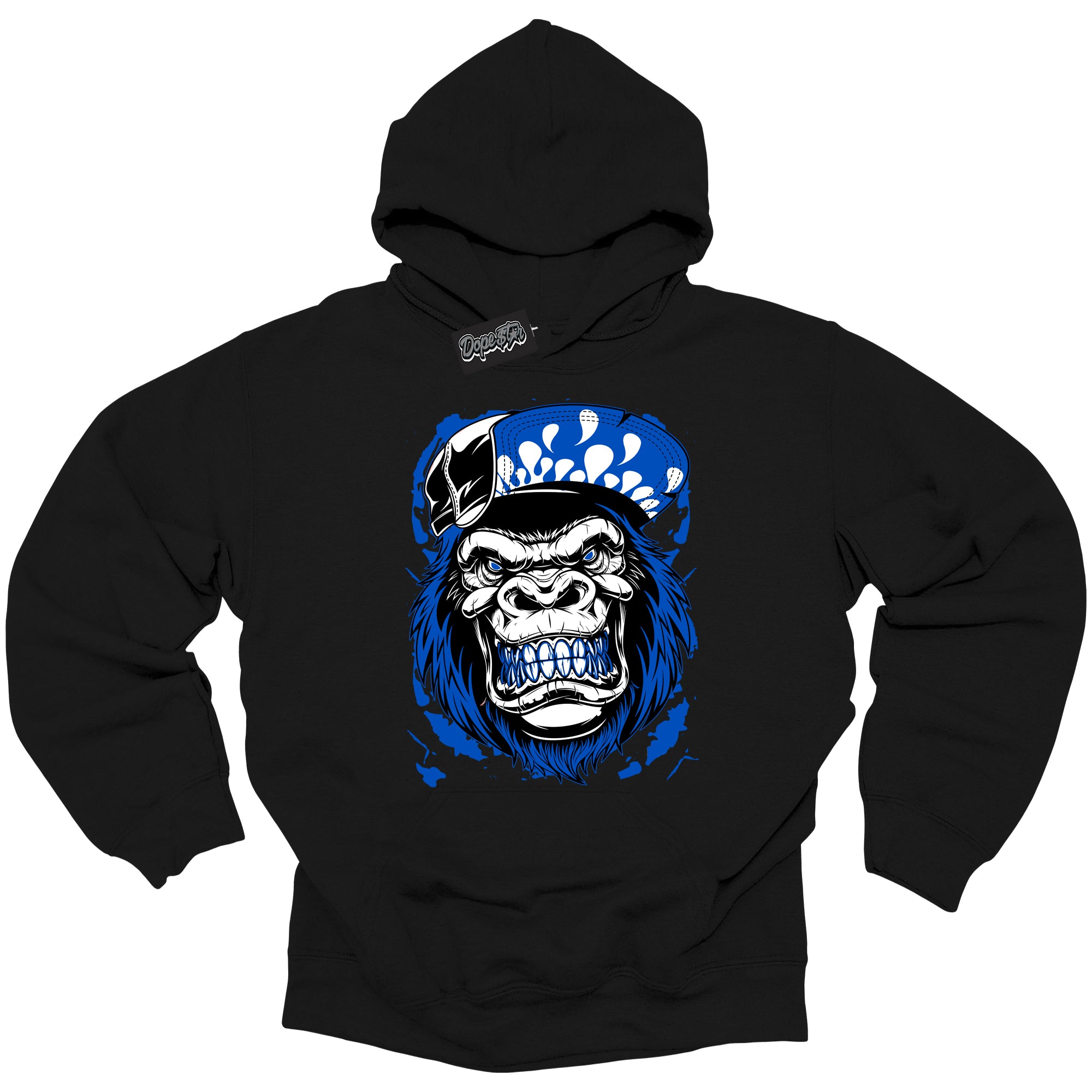 Cool Black Hoodie with “ Gorilla Beast ” design that Perfectly Matches Royal Reimagined 1s Sneakers.