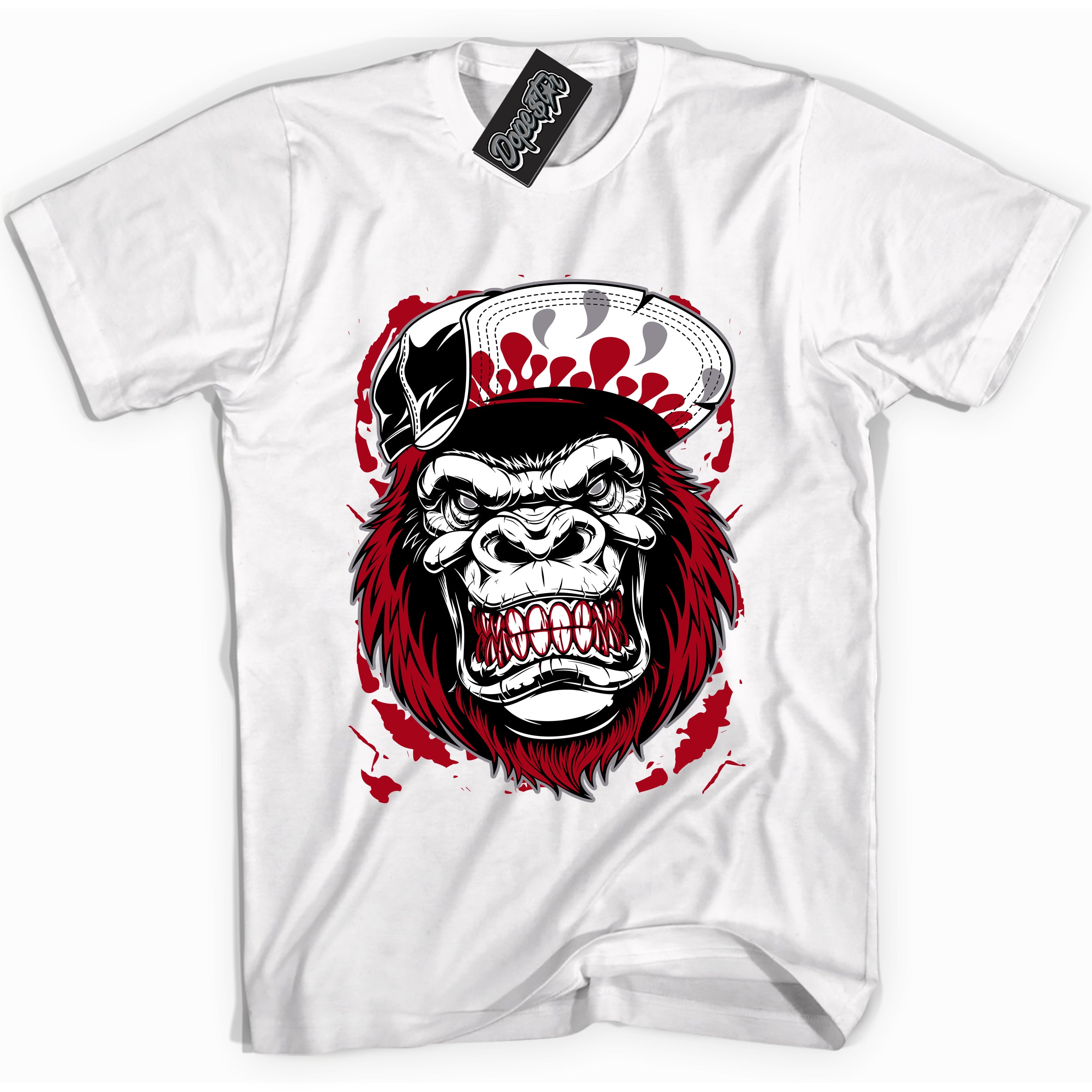 Cool White Shirt with “ Gorilla Beast” design that perfectly matches Bred Reimagined 4s Jordans.