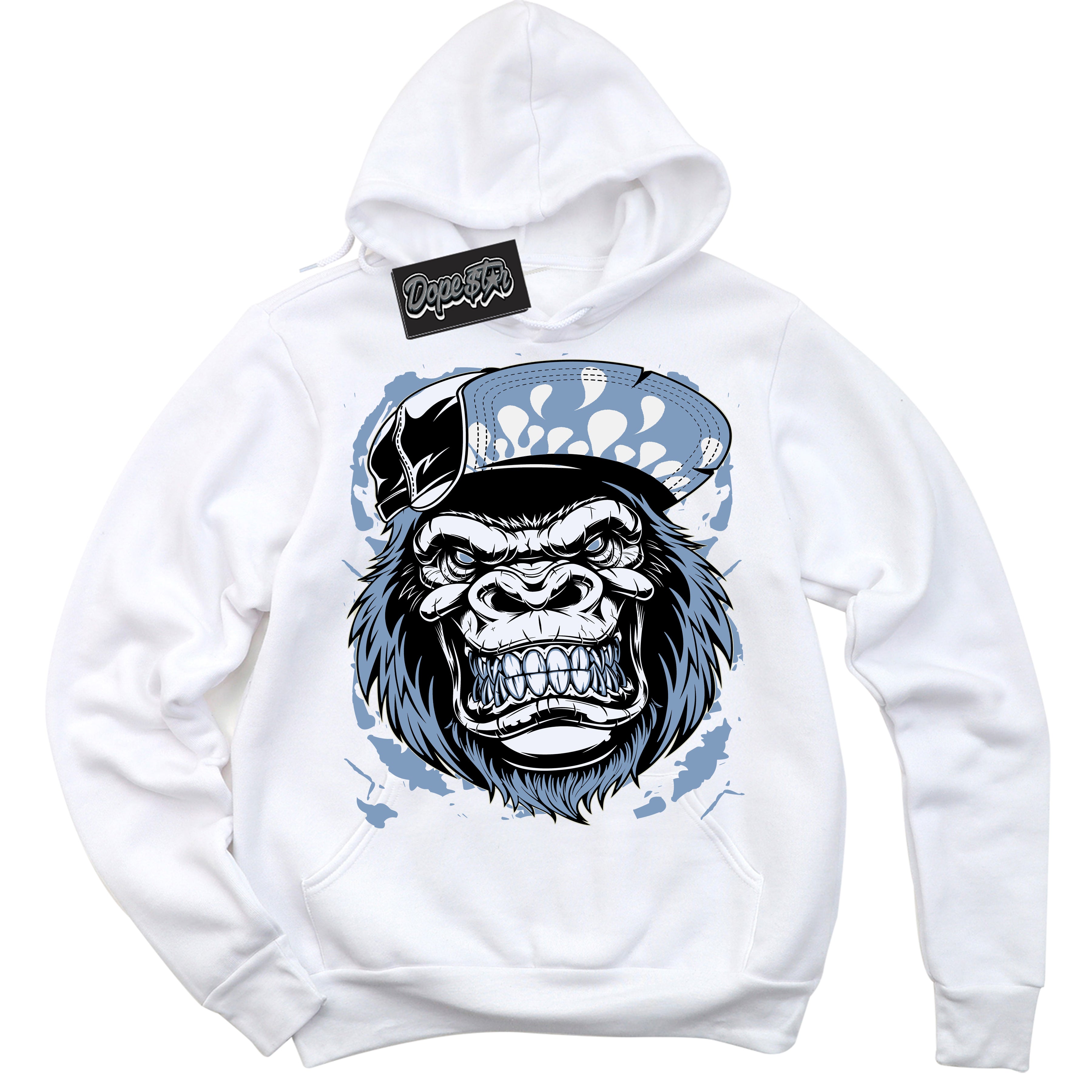 Cool White Hoodie with “ Gorilla Beast ” design that Perfectly Matches Reverse Oreo 6s Sneakers.