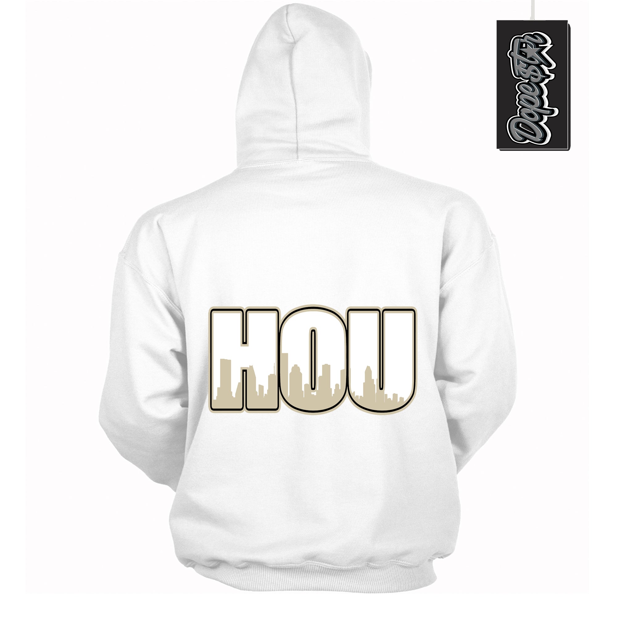 Cool White Hoodie with “ Houston ” design that Perfectly Matches Gratitude 11s Sneakers.