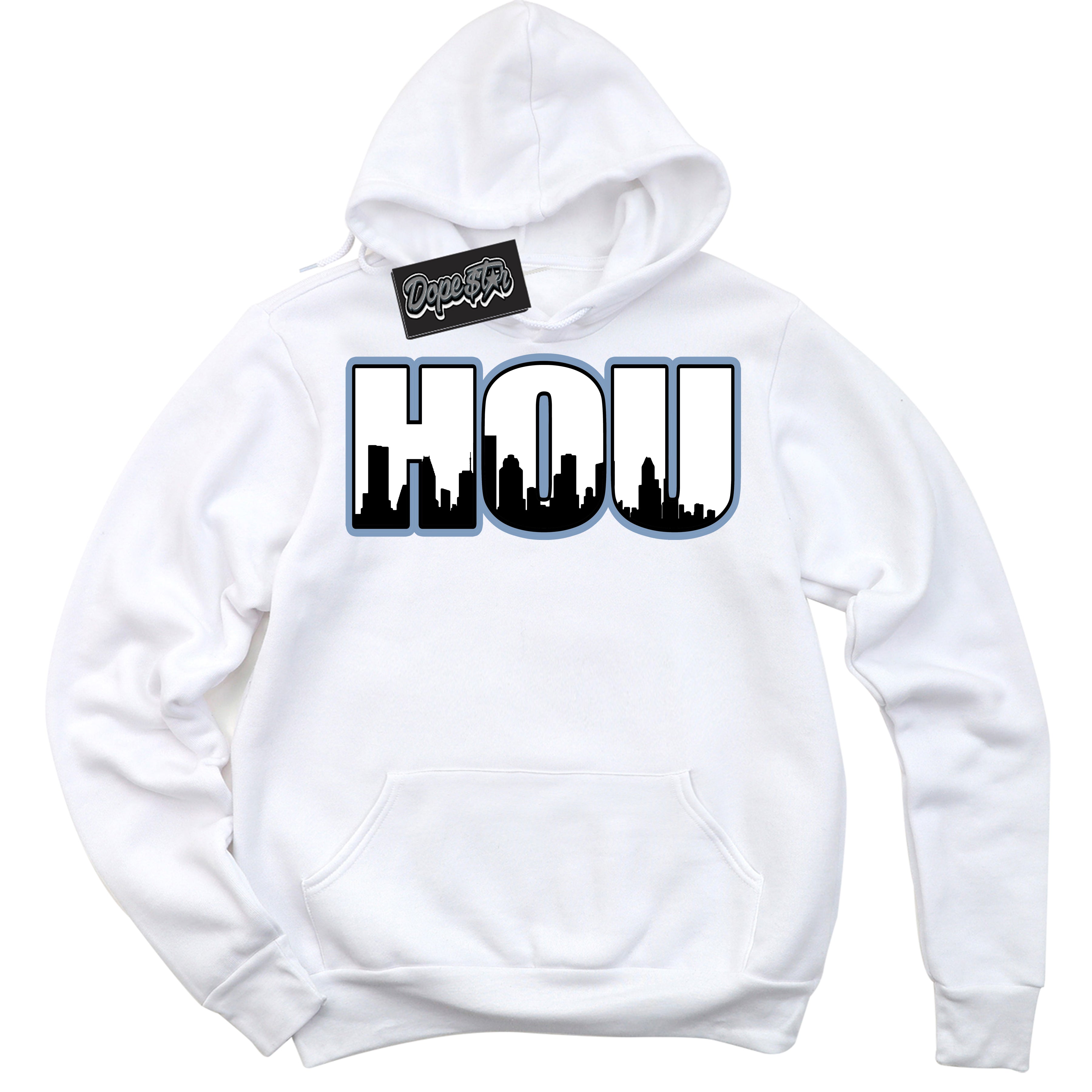Cool White Hoodie with “ Houston ” design that Perfectly Matches Reverse Oreo 6s Sneakers.