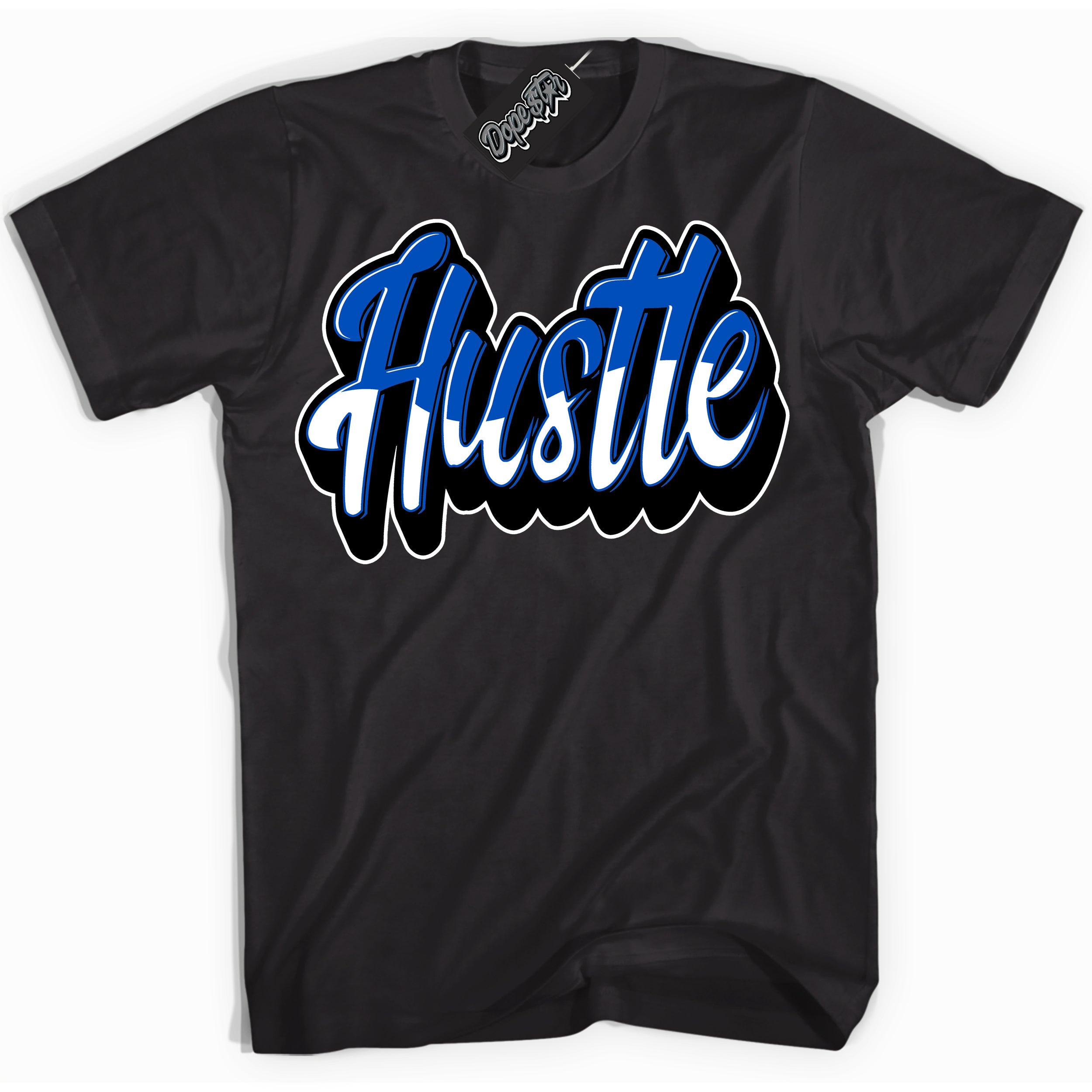 Dunk Low Astronomy Blue 'Hustle' Shirt – Black Streetwear T-Shirt | Sneaker Matching Tee for Dunk Low Astronomy Blue | Men's & Women's Streetwear Outfit by Sneaker Shirts Outlet.