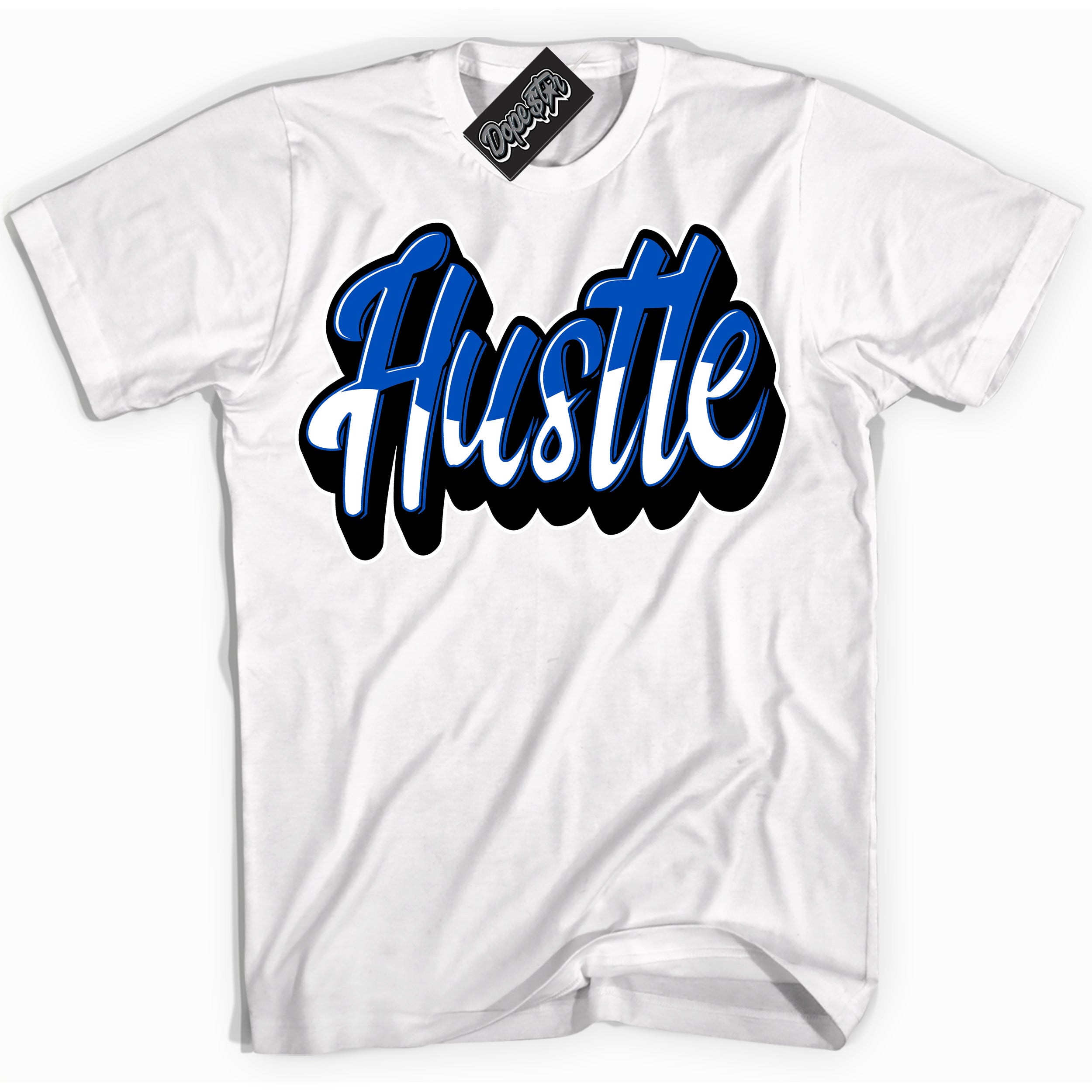 Dunk Low Astronomy Blue 'Hustle' Shirt – White Streetwear T-Shirt | Sneaker Matching Tee for Dunk Low Astronomy Blue | Men's & Women's Streetwear Outfit by Sneaker Shirts Outlet.