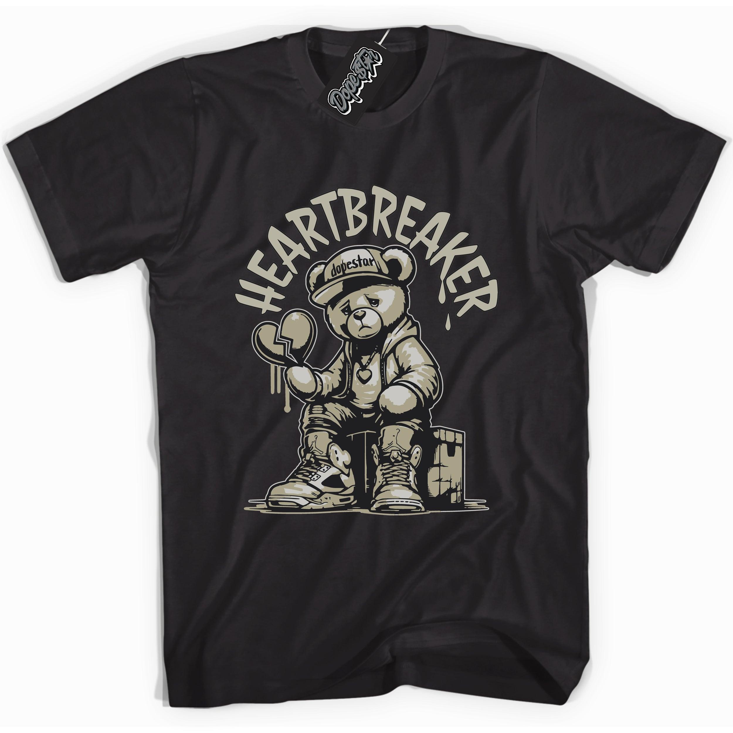 Cool Black Shirt With Heartbreaker Bear design That Perfectly Matches ADIDAS YEEZY BOOST 350 V2 SLATE Sneakers.