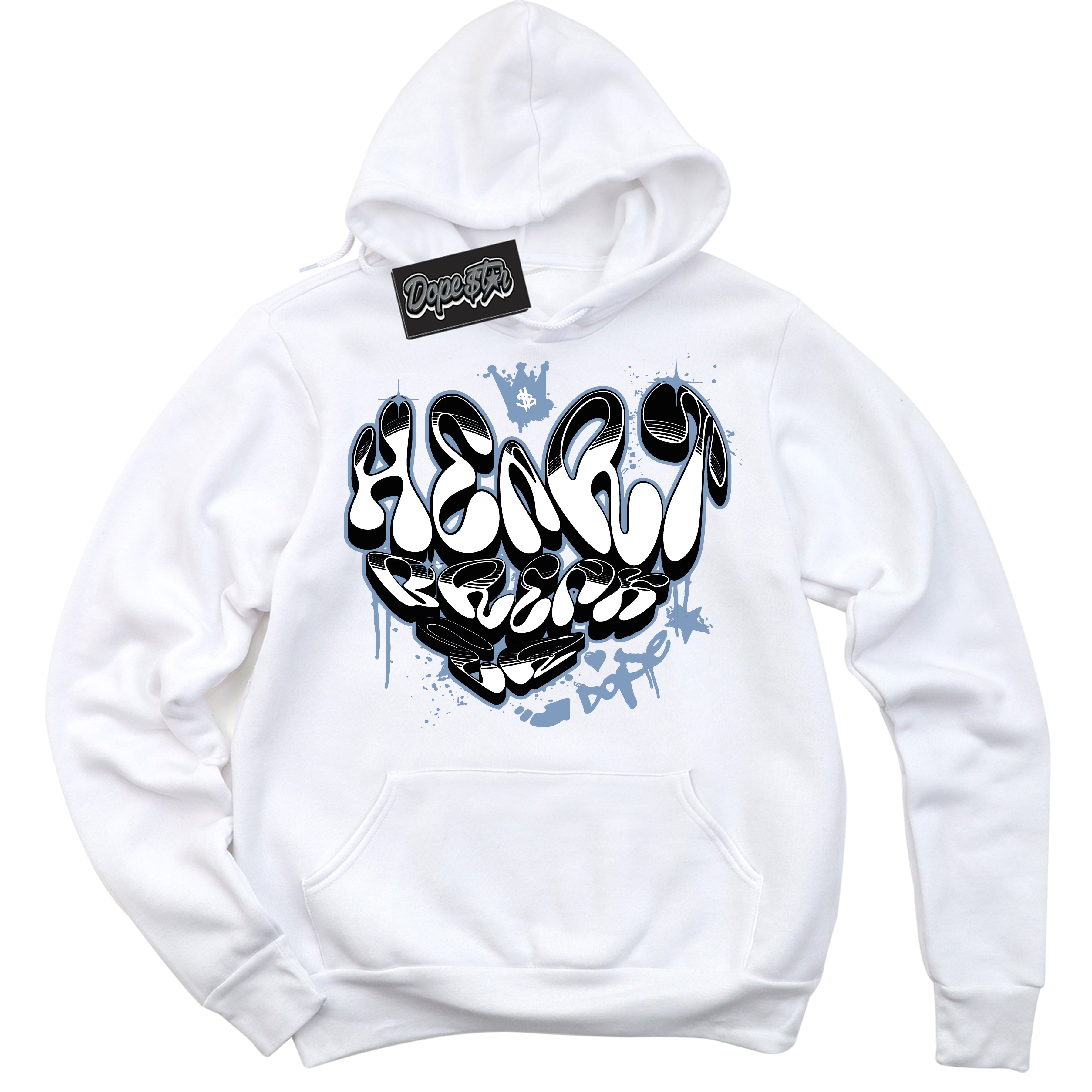 Cool White Hoodie with “ Heartbreaker Graffiti ” design that Perfectly Matches Reverse Oreo 6s Sneakers.