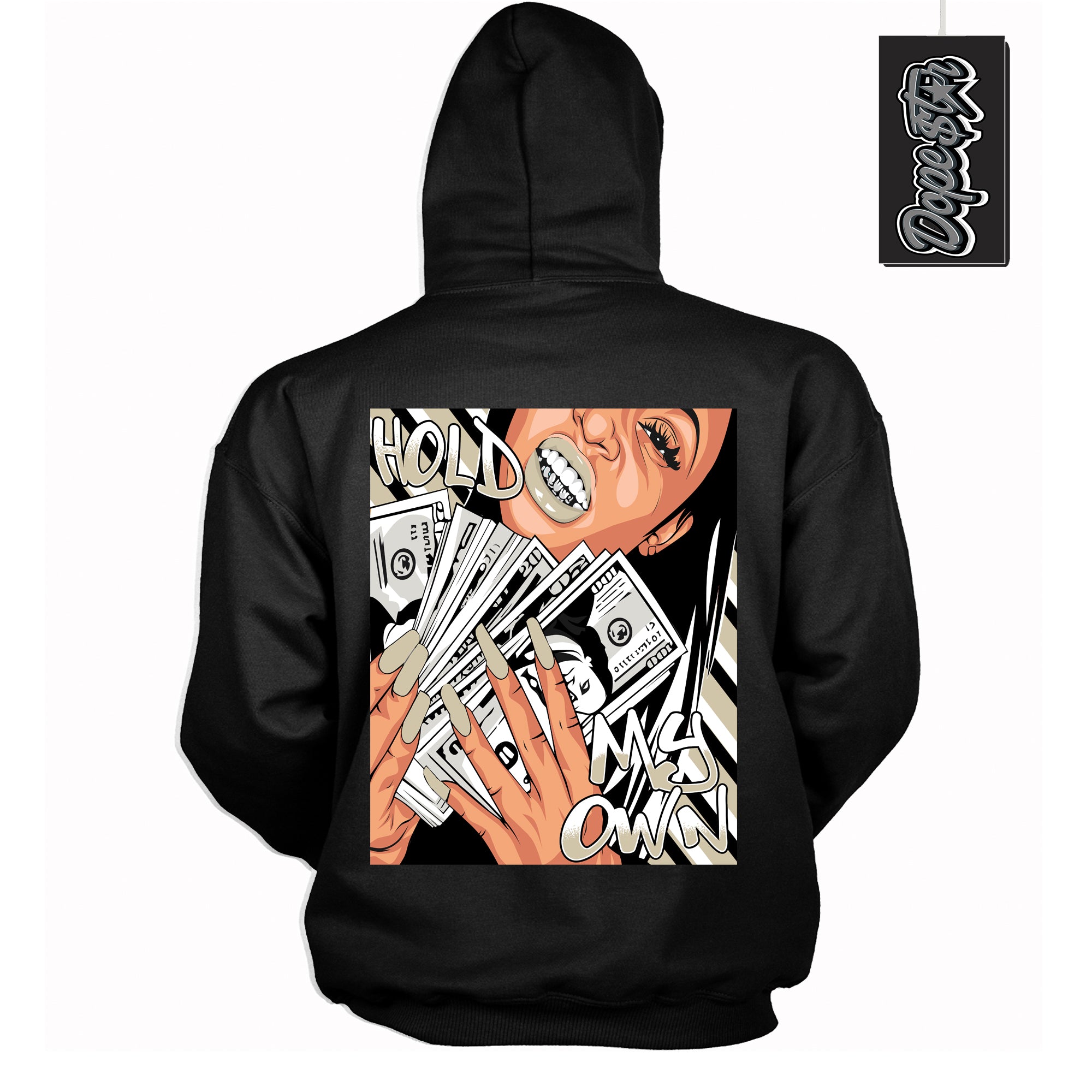 Cool Black Hoodie with “ Hold My Own ” design that Perfectly Matches Gratitude 11s Sneakers.